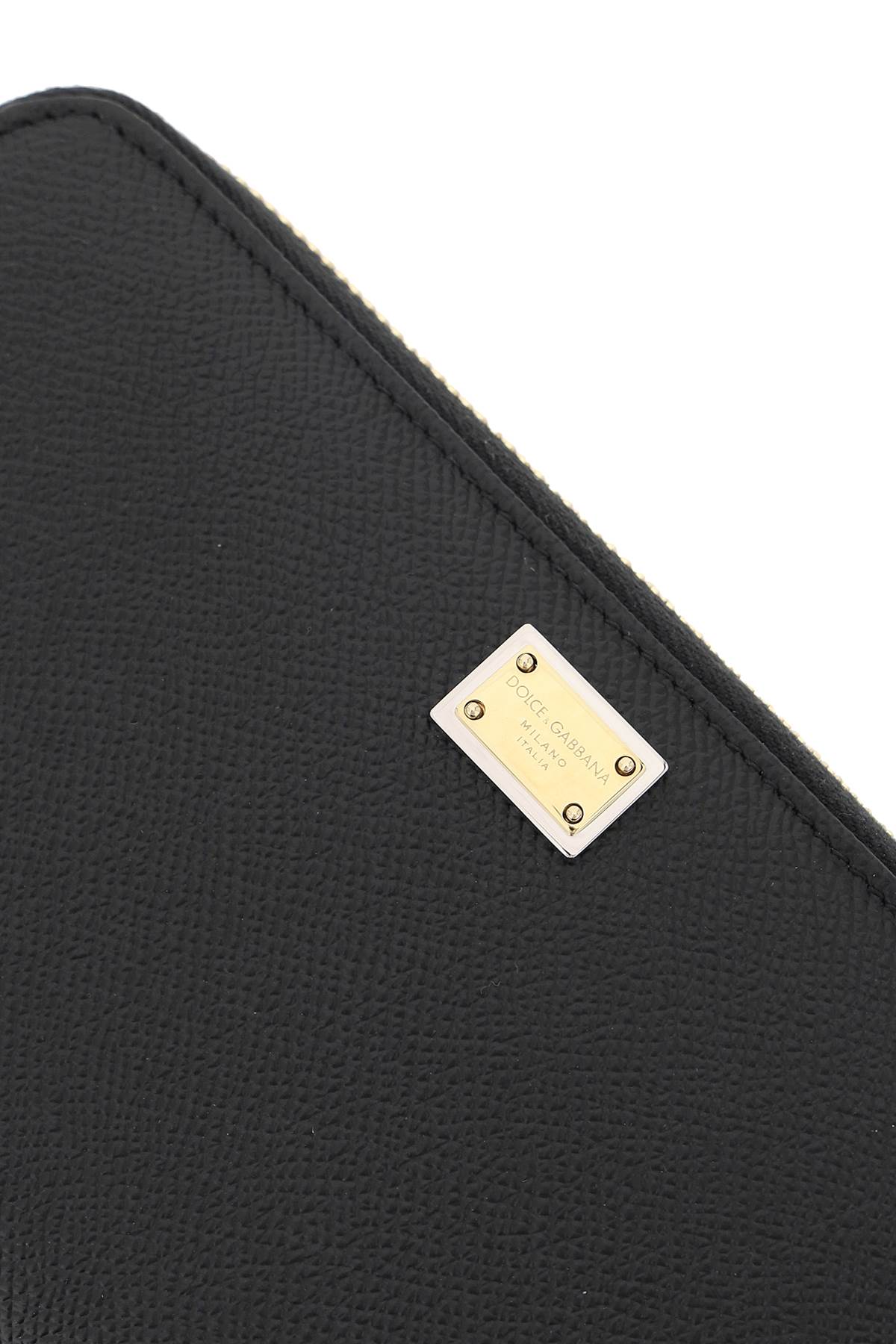Shop Dolce & Gabbana Leather Zip-around Wallet In Nero