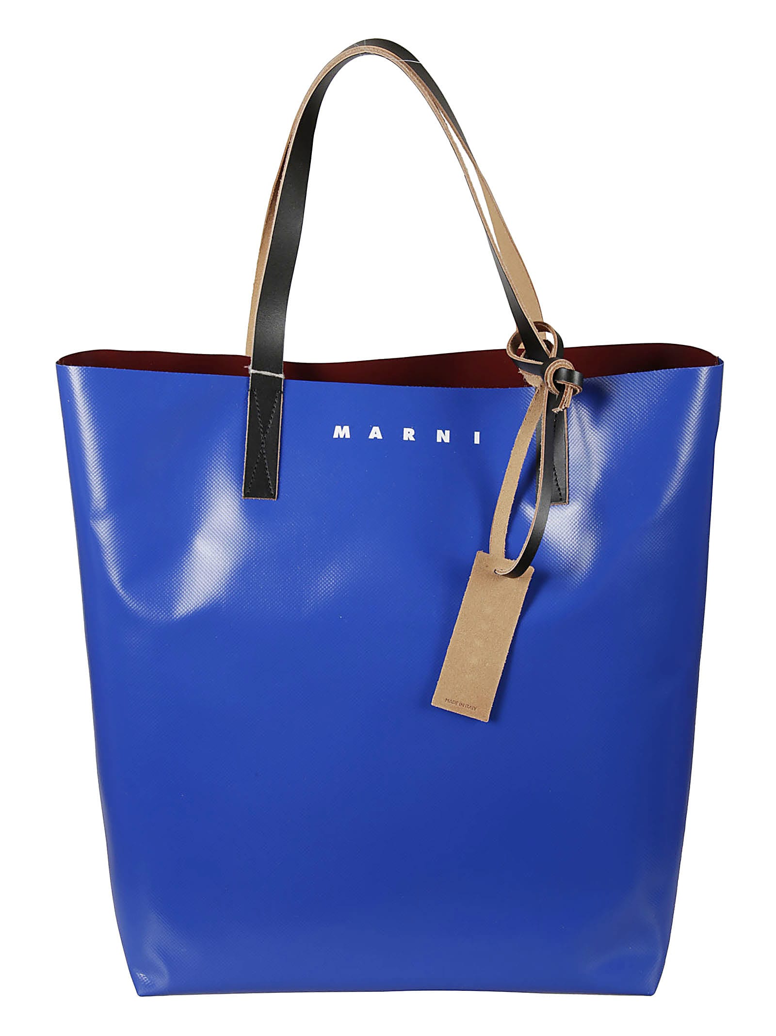 Marni Colour Block Logo Top Handle Shopper Bag