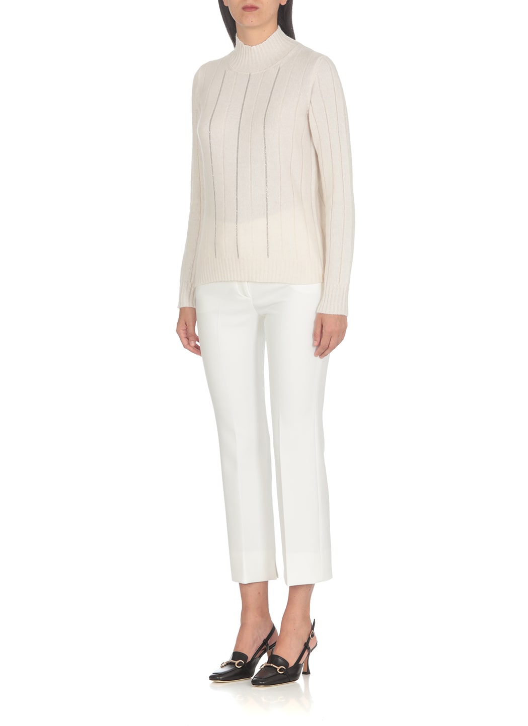 Peserico Cigarette Trousers In White