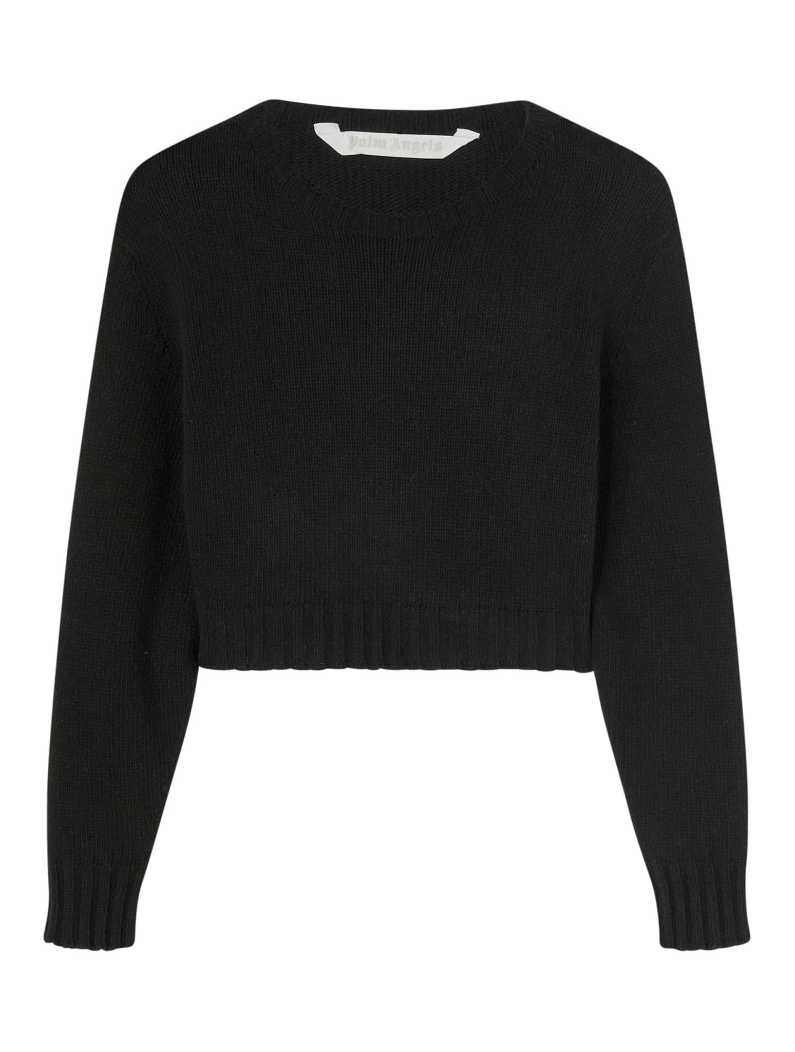 Palm Angels Curved Logo Cropped Sweater