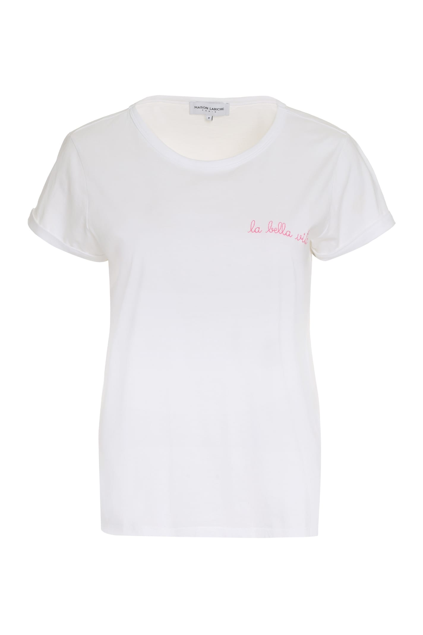 Maison Labiche Embroidered Cotton T-shirt In White | ModeSens