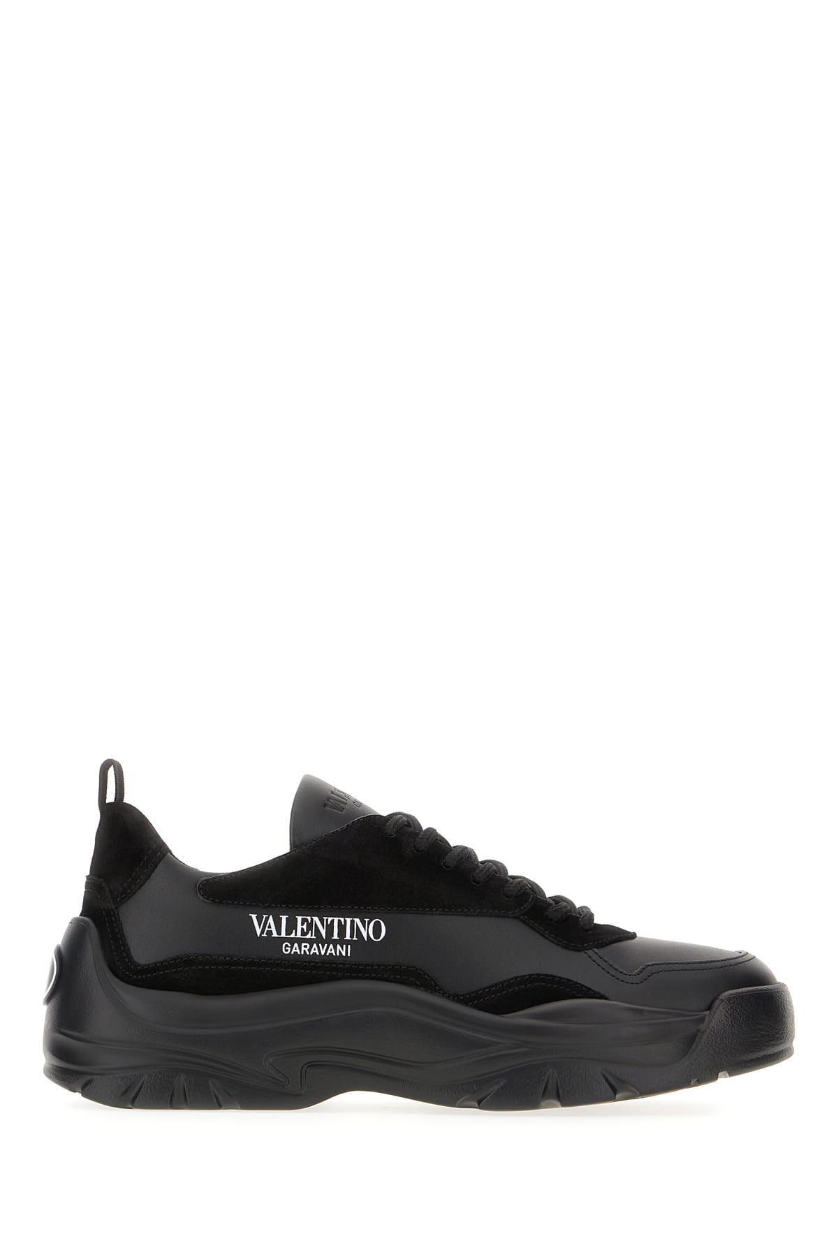 Valentino Garavani Black Leather And Suede Gumboy Sneakers In Nero Bianco