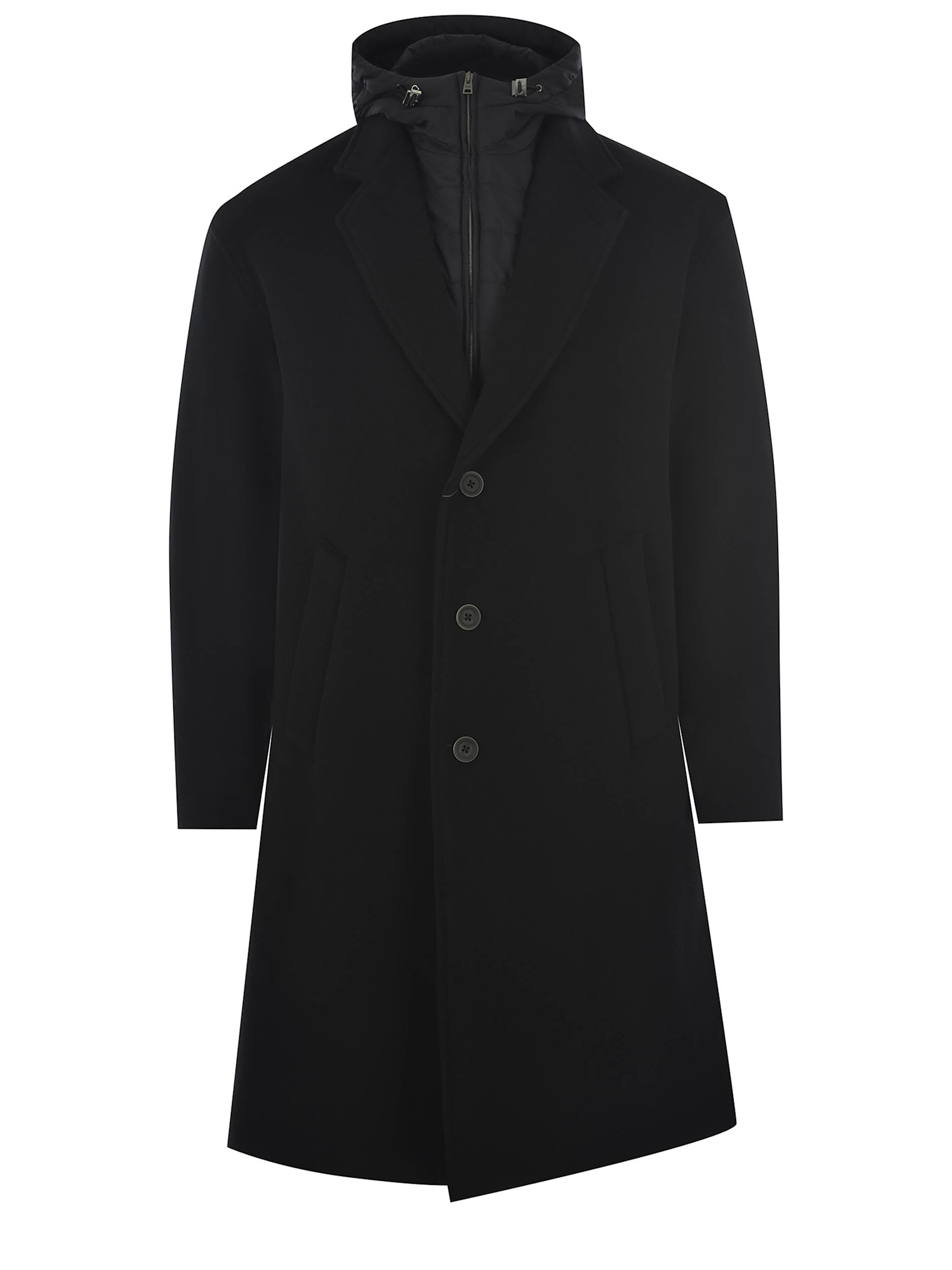 Shop Herno Coat  Made Of Virgin Wool In Black