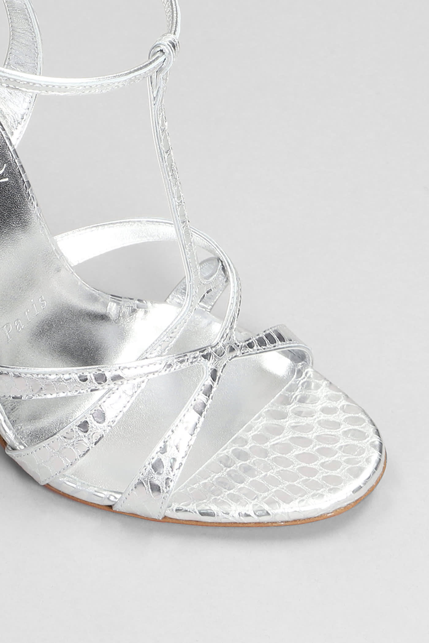 Shop Christian Louboutin Tangueva 100 Sandals In Silver Leather