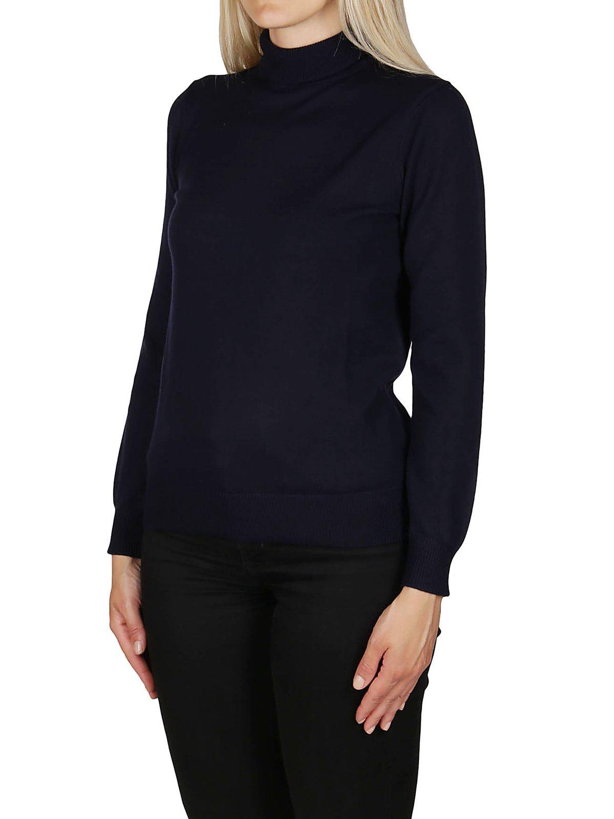 Shop Apc Fine Knit Turtleneck Jumper In Iak Dark Navy