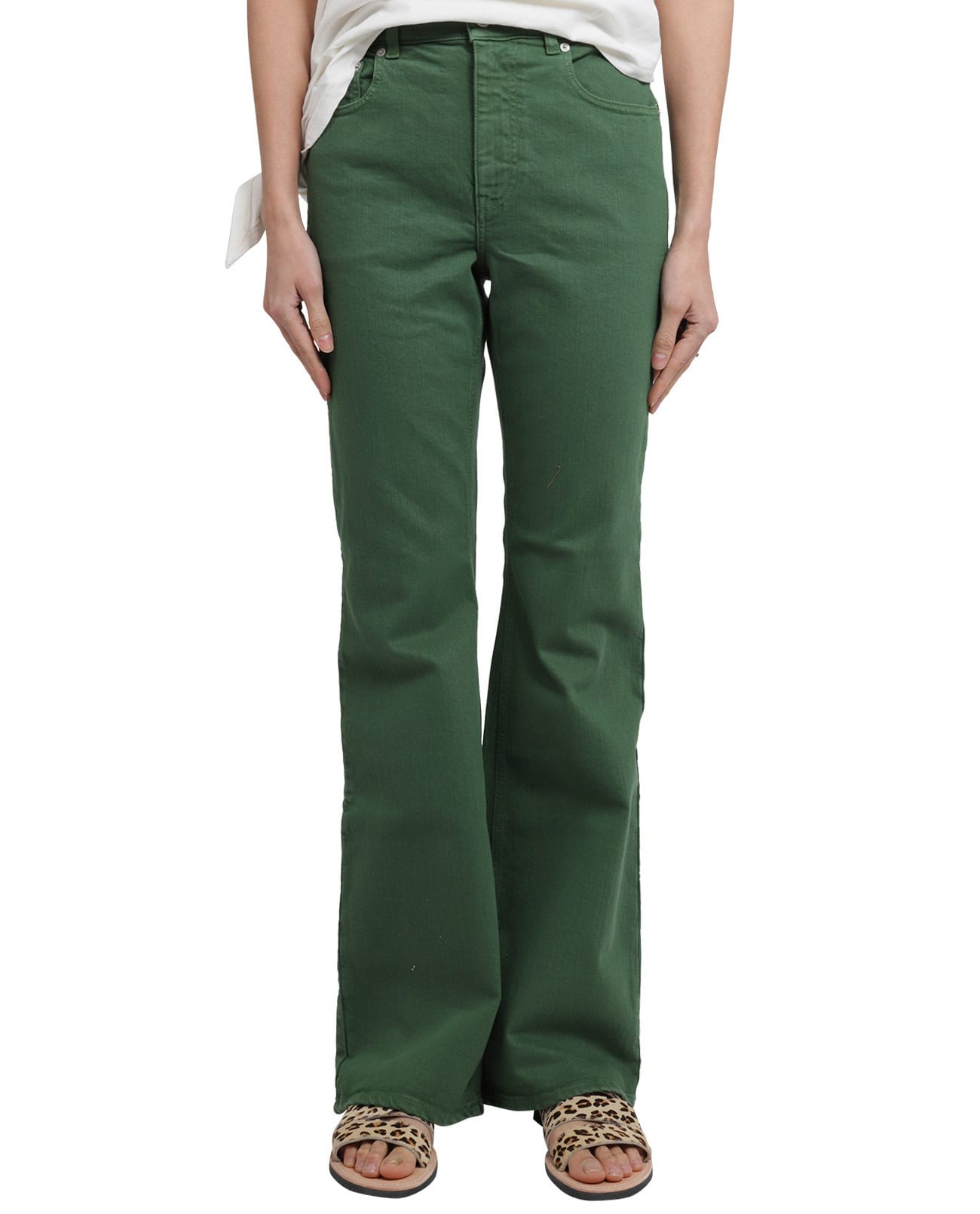 JW ANDERSON JW ANDERSON GREEN BOOTCUT JEANS