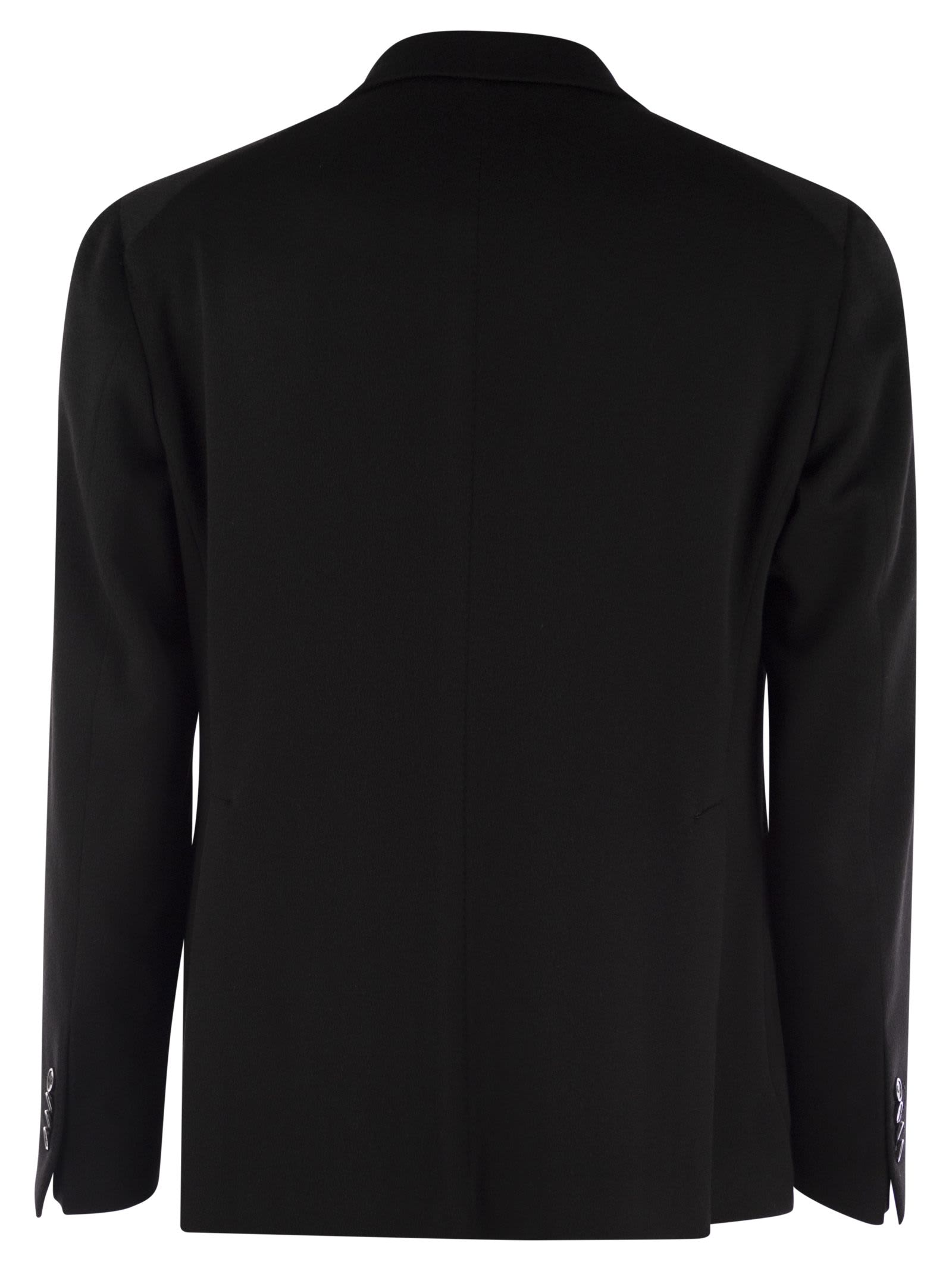 Tagliatore Single-breasted Appliqué-detail Blazer In Black