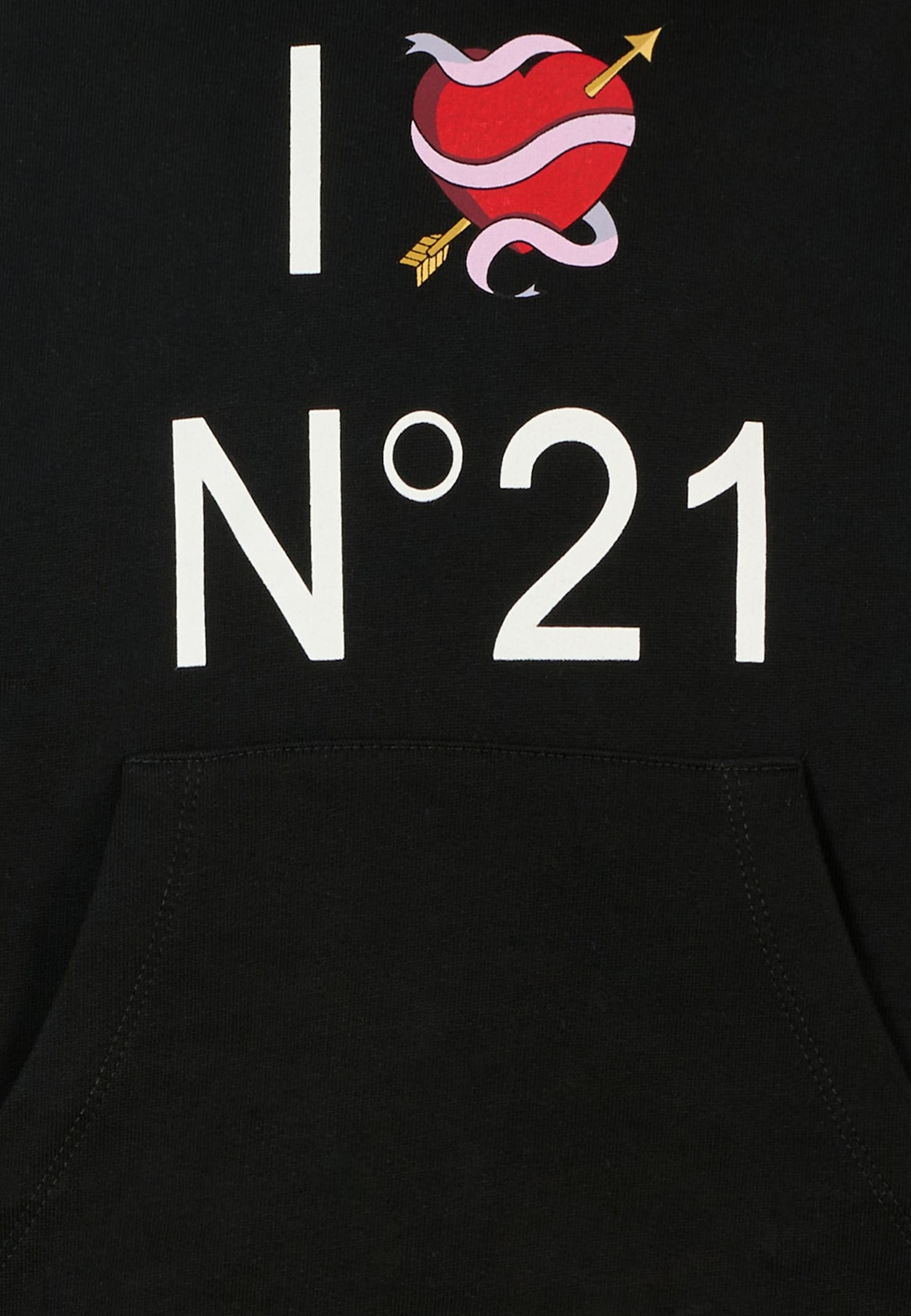 N°21 Logo-print Hoodie In Black