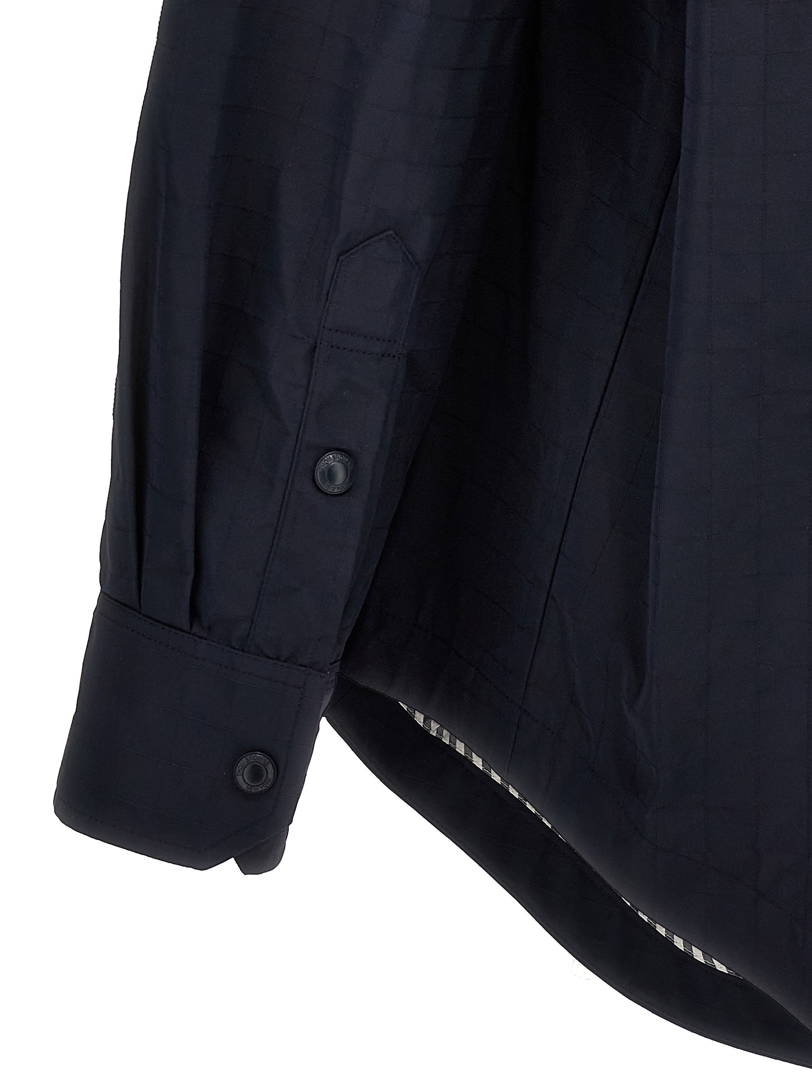 Shop Thom Browne Snap Front Overshirt In Blue