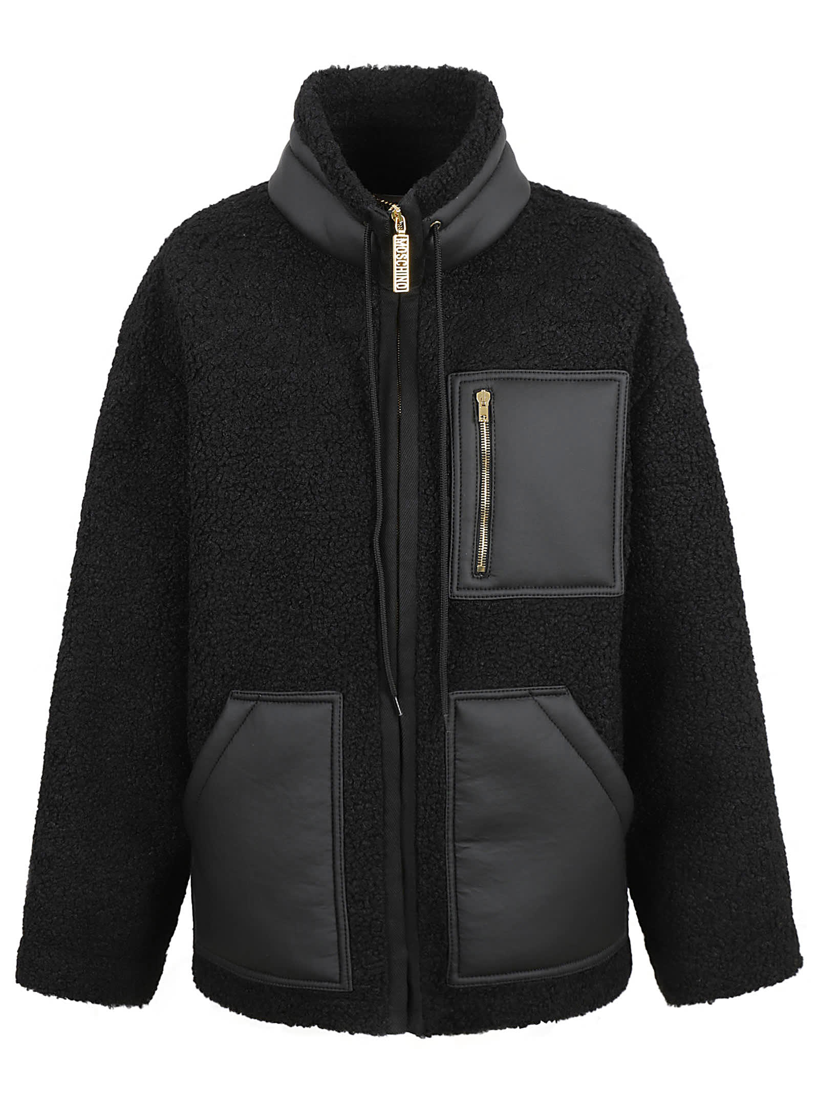 Moschino Zipped Laced Jacket In Black