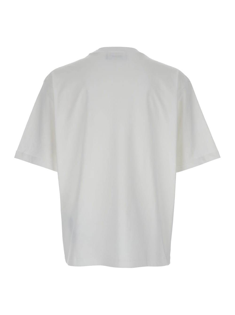 Shop Dsquared2 White T Shirt With Round Neck And Embroidered Logo On The Front In Cotton Woman