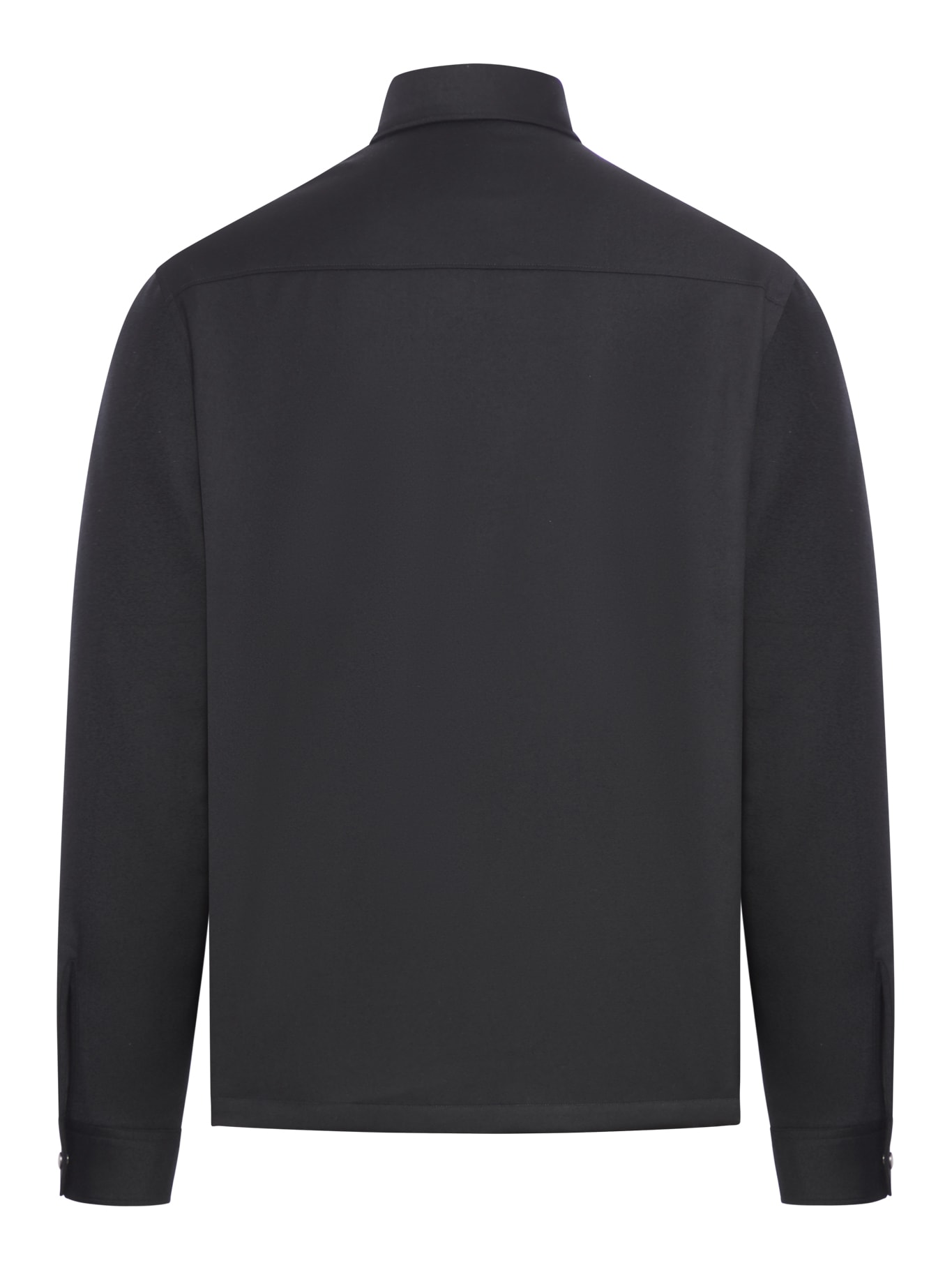 Shop Zegna Techmerino Padded Overshirt, Regular Fit In Black