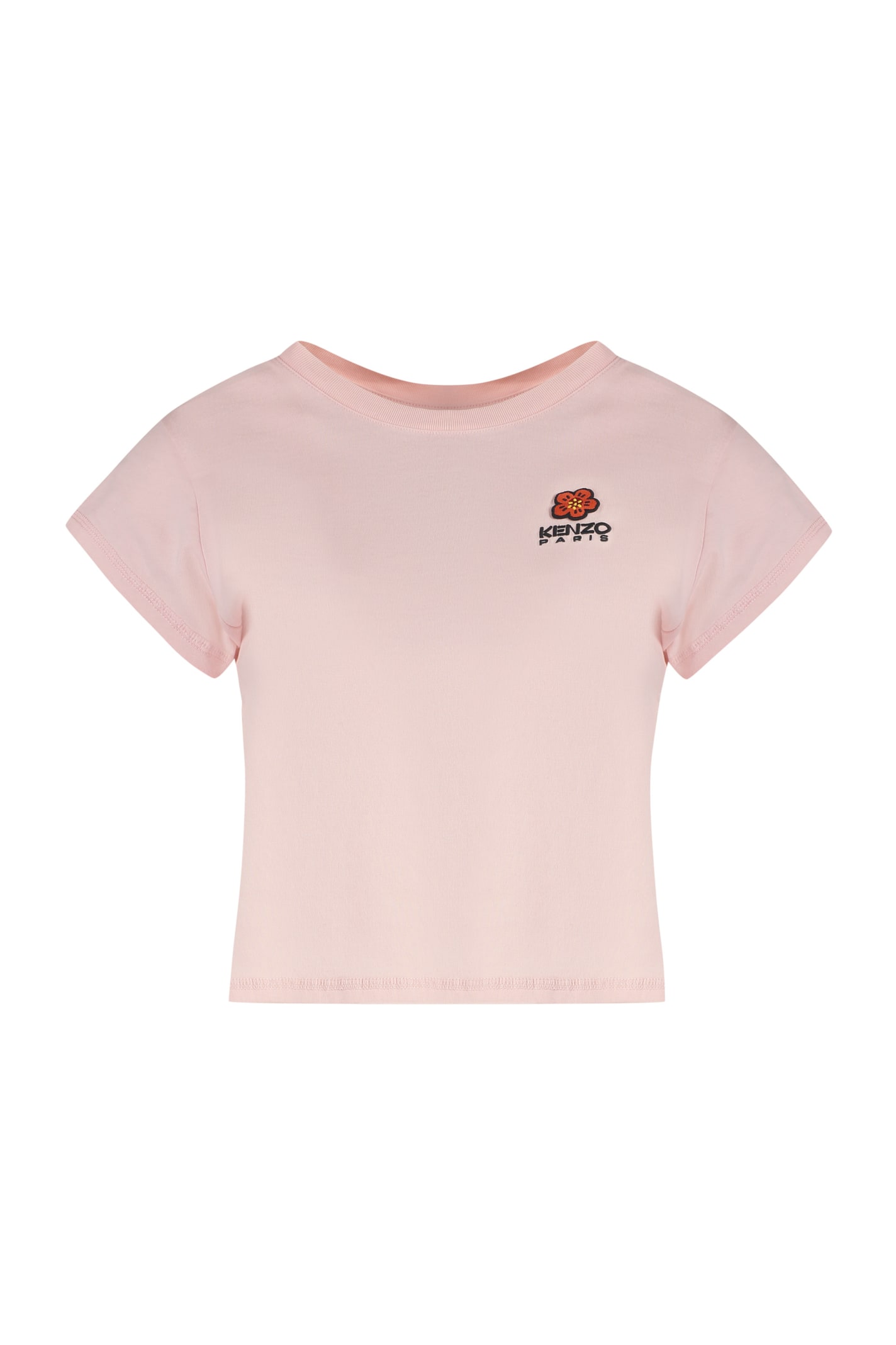 Shop Kenzo Logo Cotton T-shirt In Rose Clair