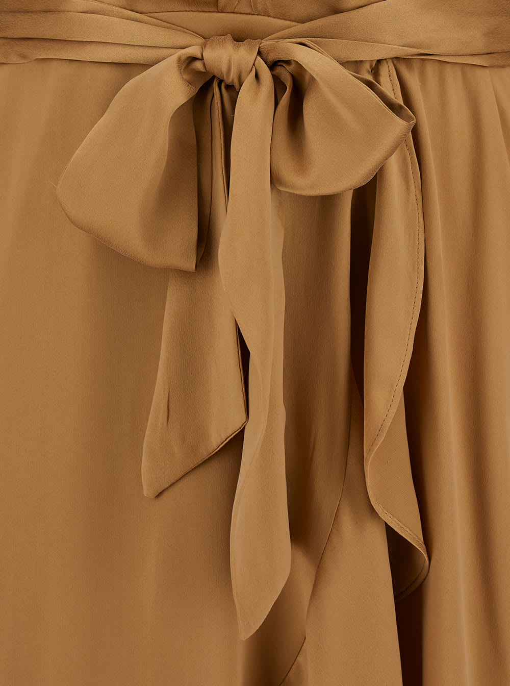 Shop Zimmermann Midi Asymmetric Beige Dress With Belt In Silk Woman
