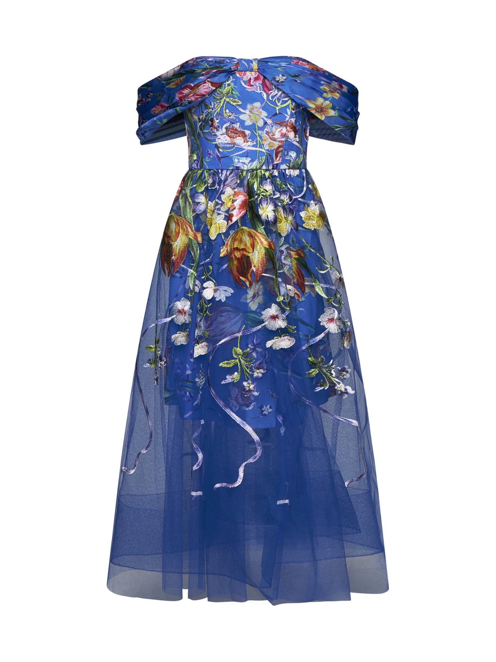 Shop Marchesa Notte Dress In Blue