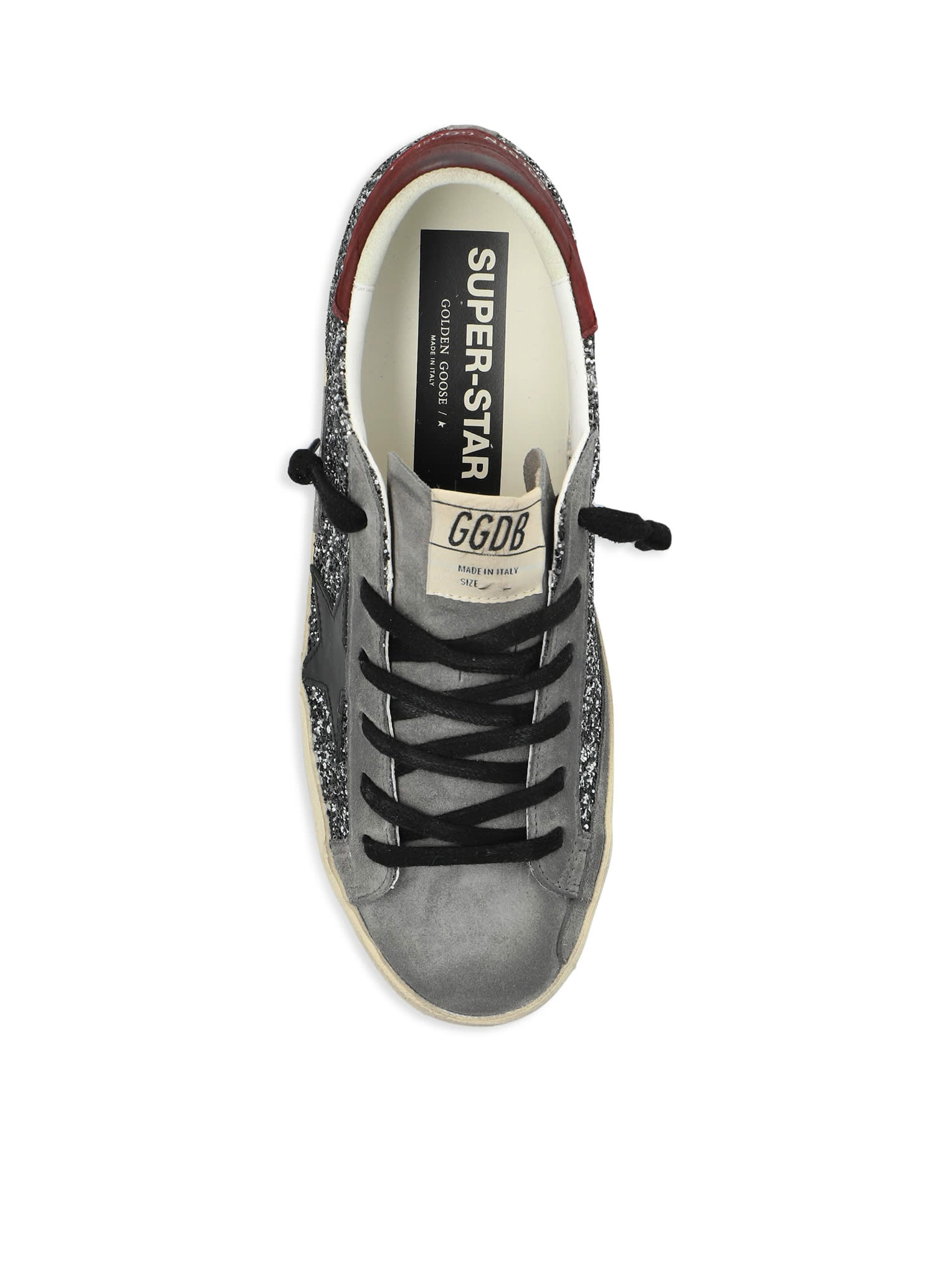 Shop Golden Goose Superstar Sneakers In Sliver Black Gray Red Wine