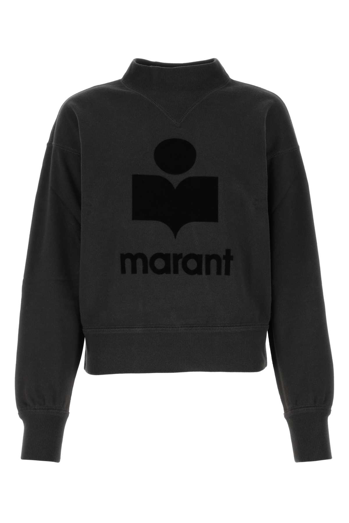 Shop Marant Etoile Slate Cotton Moby Sweatshirt In Black