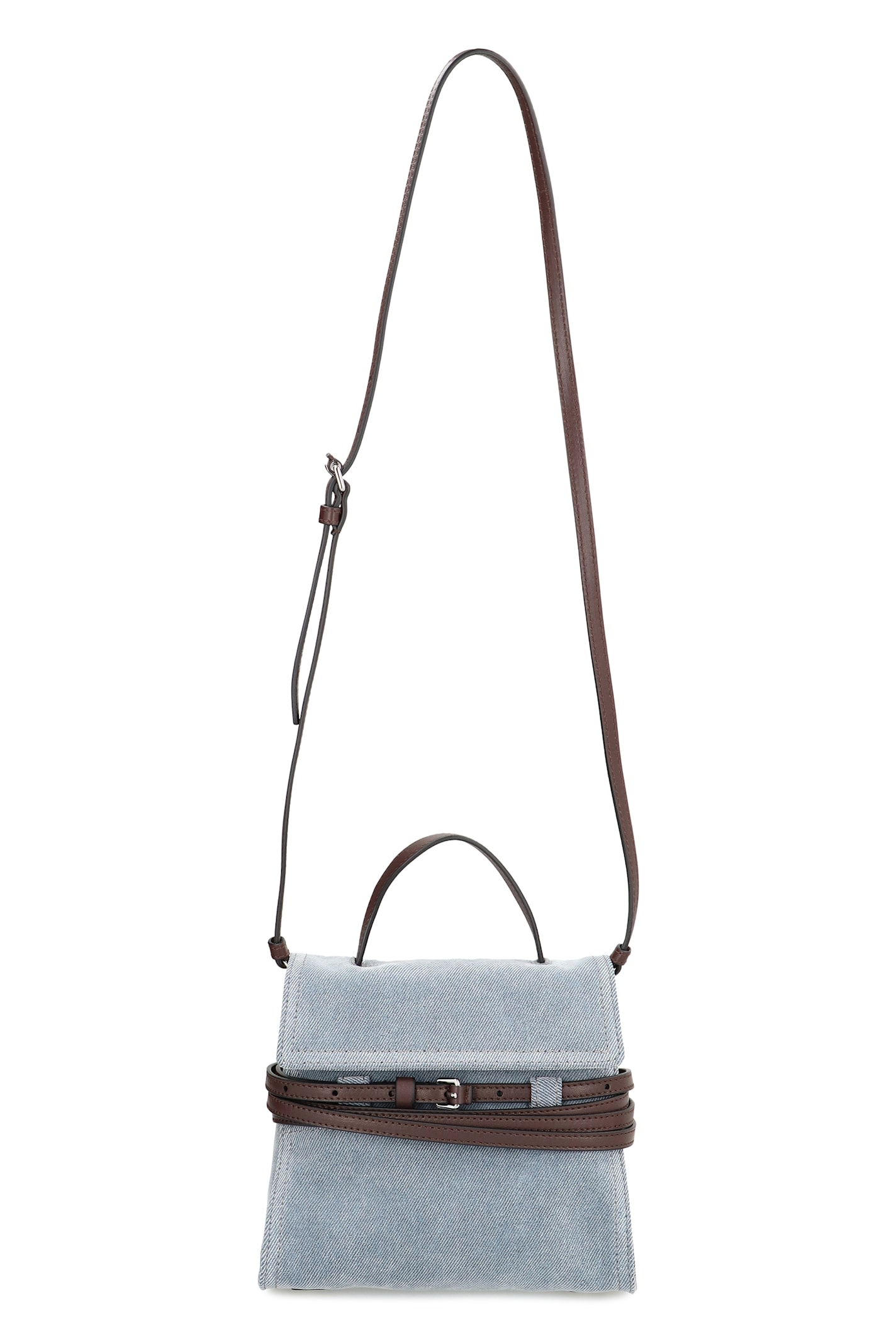 Moschino Top Handle Shoulder Bag With Detachable Belt In Blue