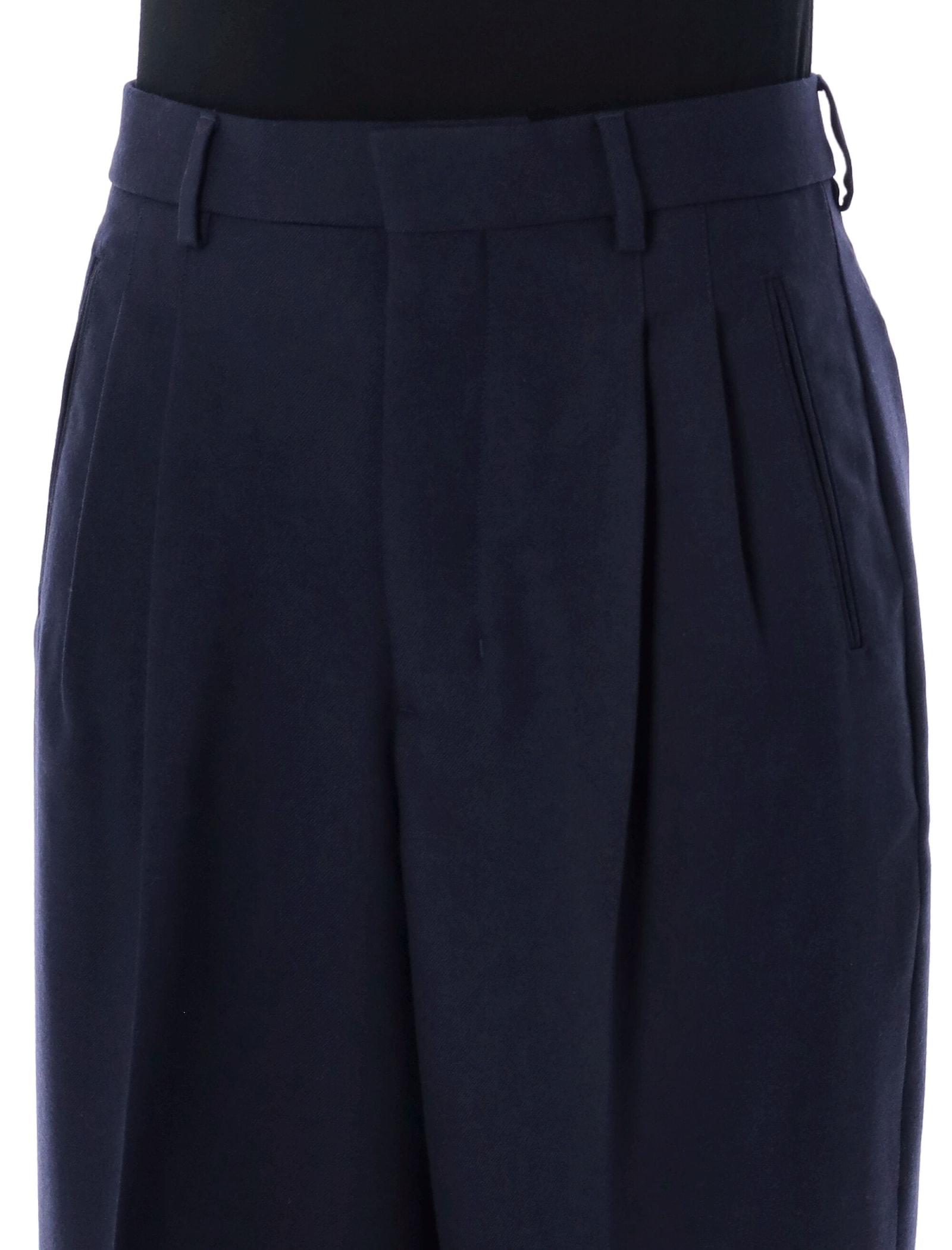 Shop Ami Alexandre Mattiussi Pleated Pant In Navy