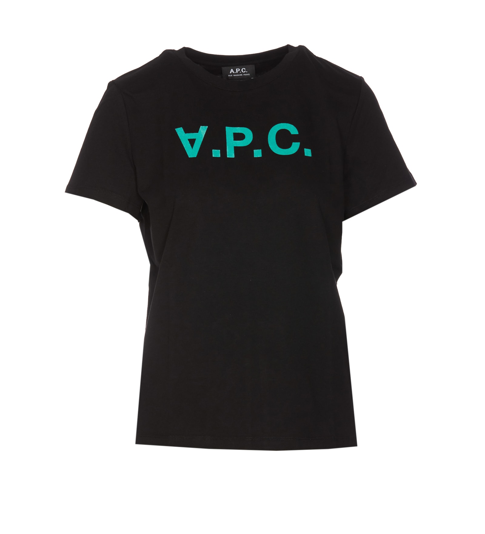 Apc Logo Detailed Crewneck T-shirt In Black