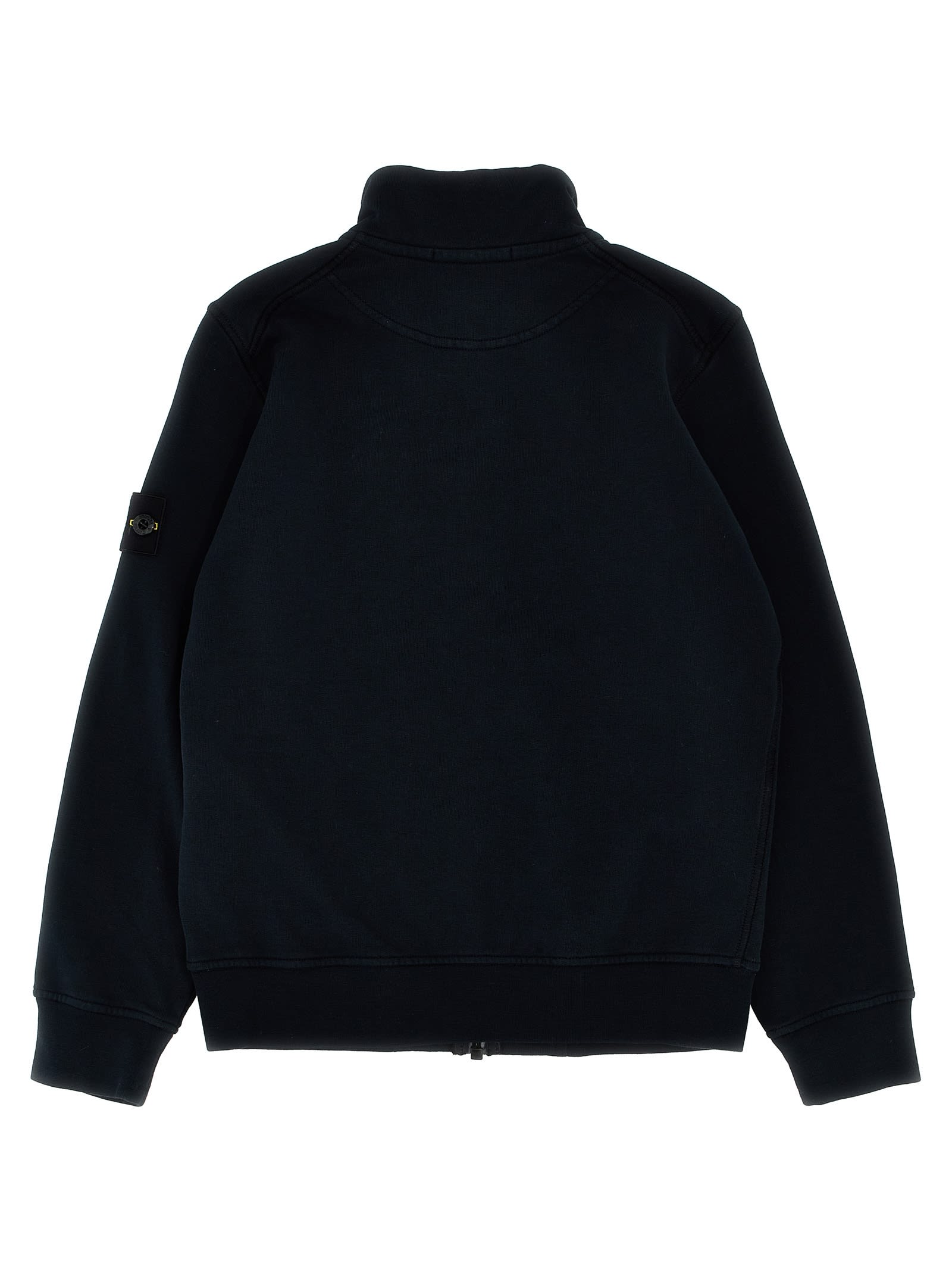 Stone Island Logo Badge Jacket In Blue