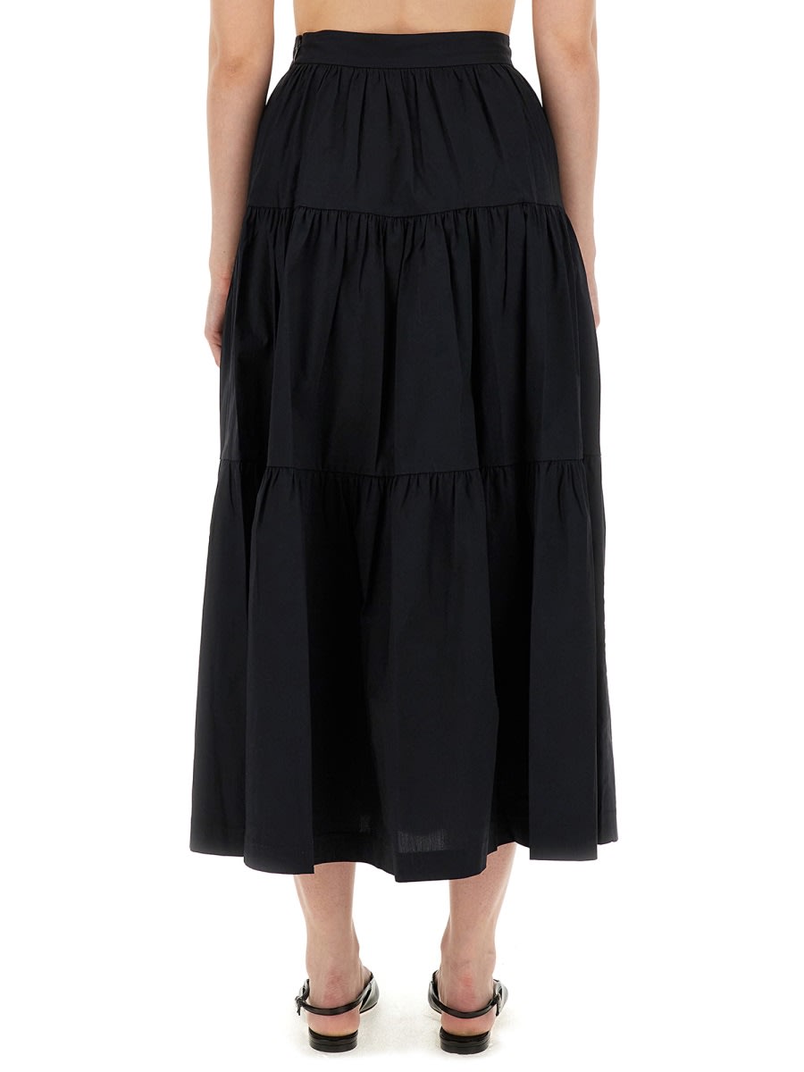 Shop Staud Midi Skirt In Black