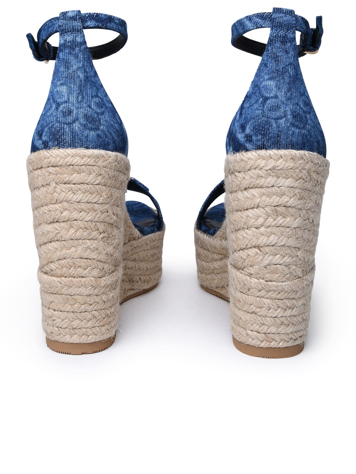 Shop Versace Light Blue Denim Sandals