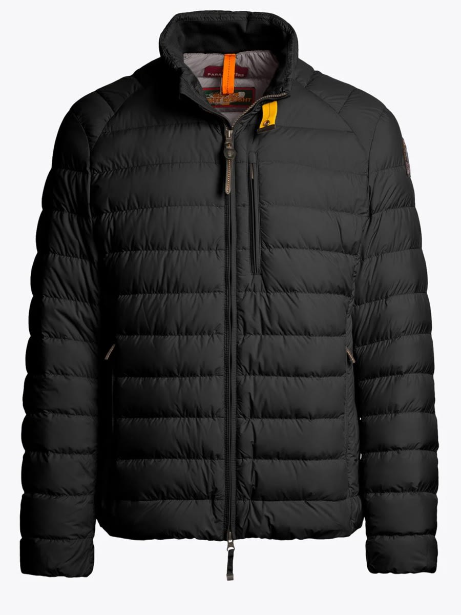 Parajumpers Quilted Padded Jacket With Hood And Striking Strap Detail In Black