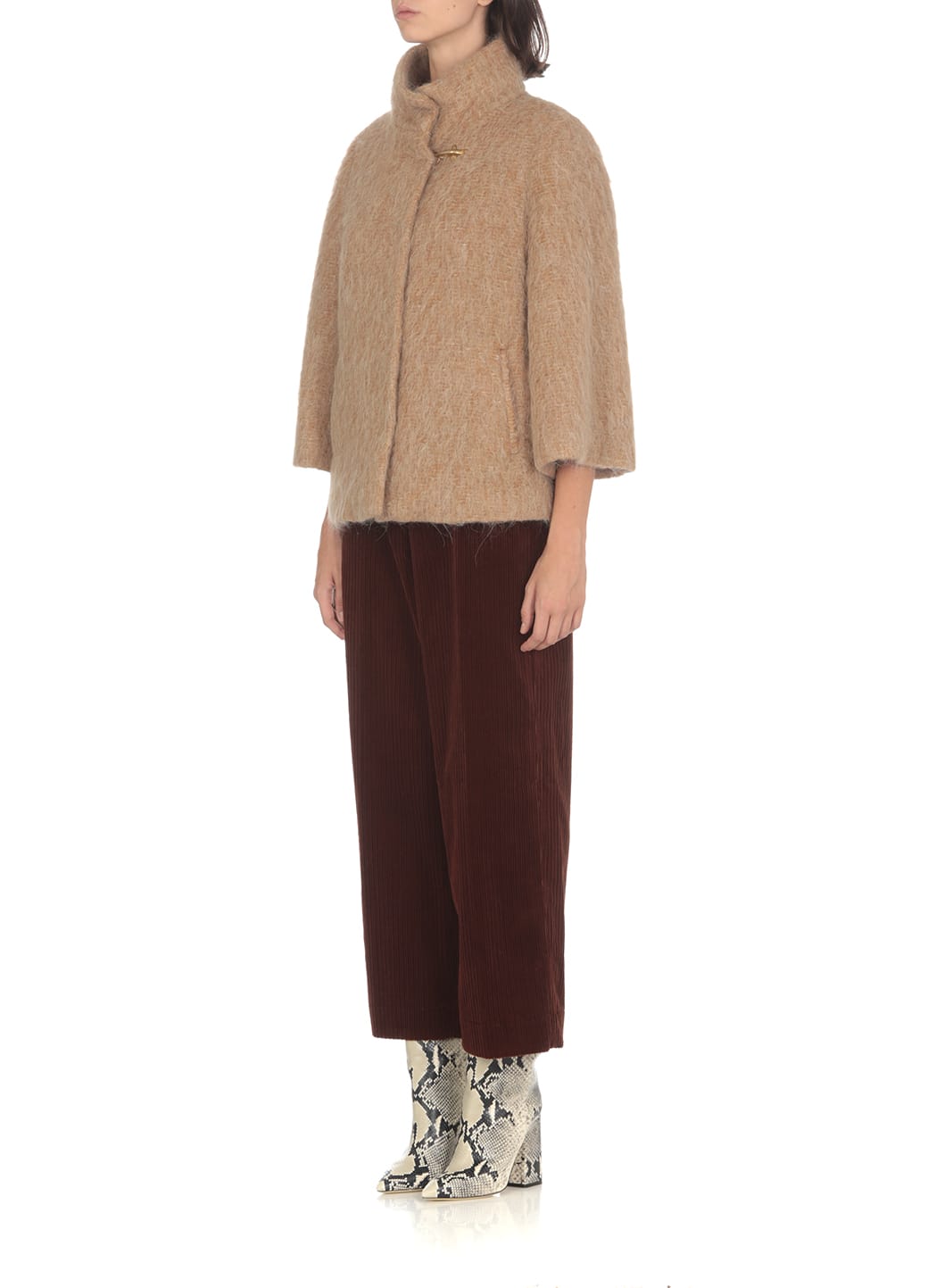 Shop Fay Wool And Mohair Cape In Cammello