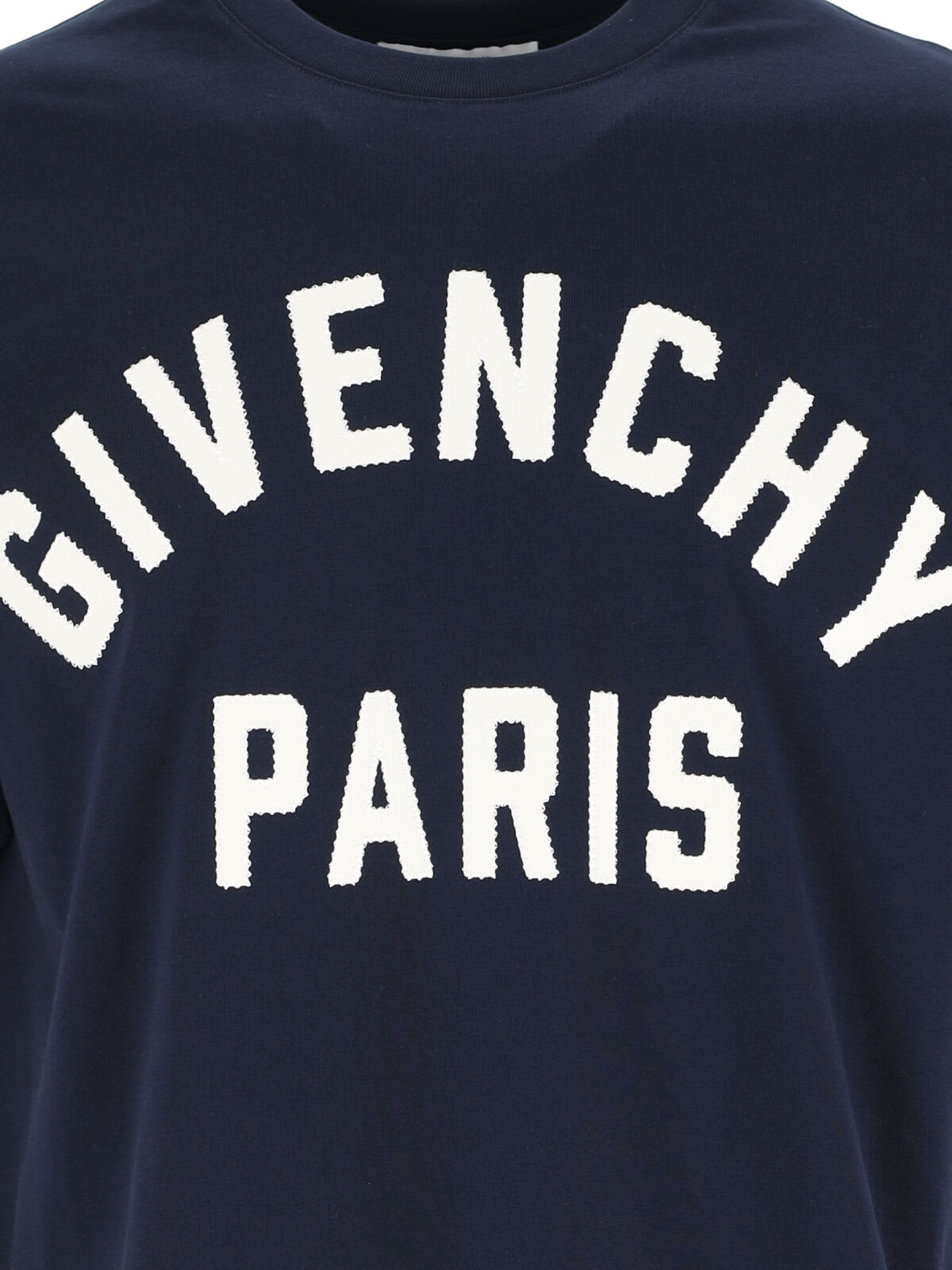 Givenchy Relaxed Fit Black Cotton T-shirt With Bold Logo Print In Blue