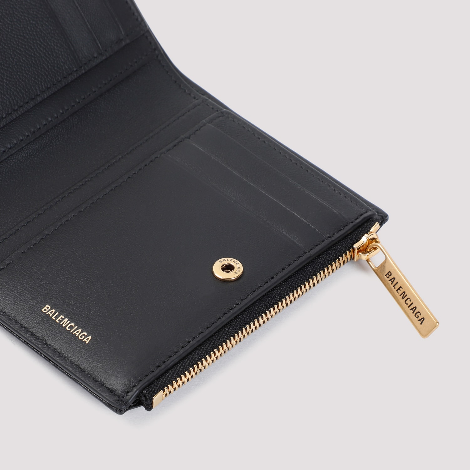 Shop Balenciaga Monaco Bifold Wallet In Black