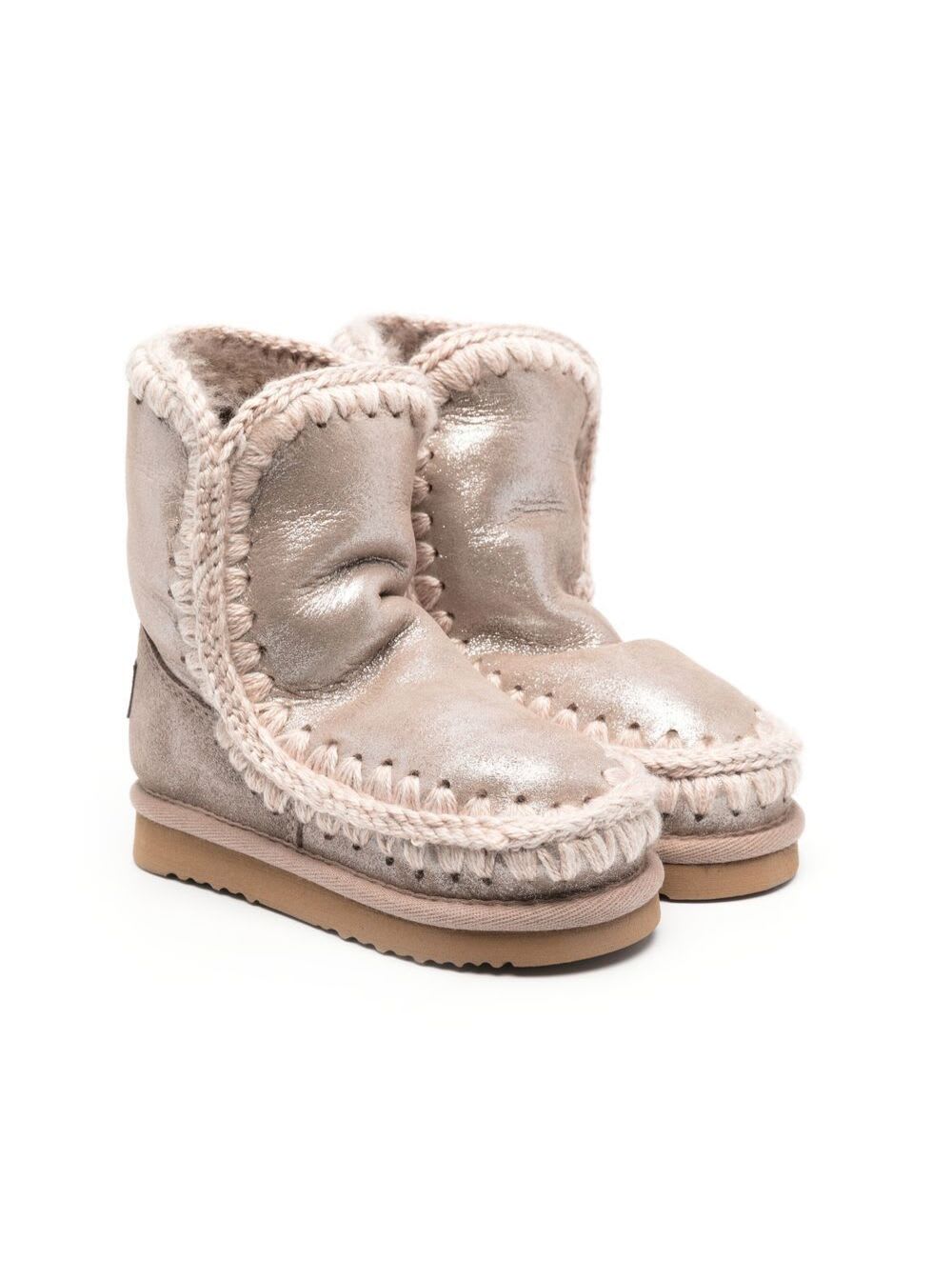 Eskimo Boots In Patent Sheepskin Girl Mou Kids