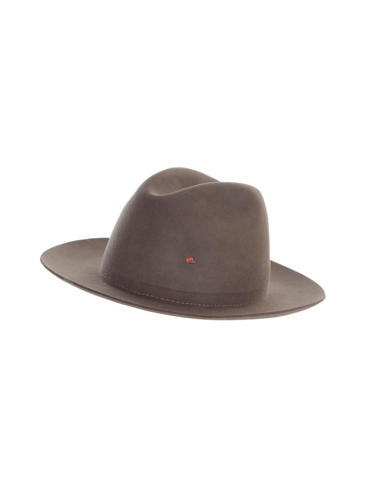 Super Duper Hats Drop Crown Raw Brim Nat Stone Stitch Detail