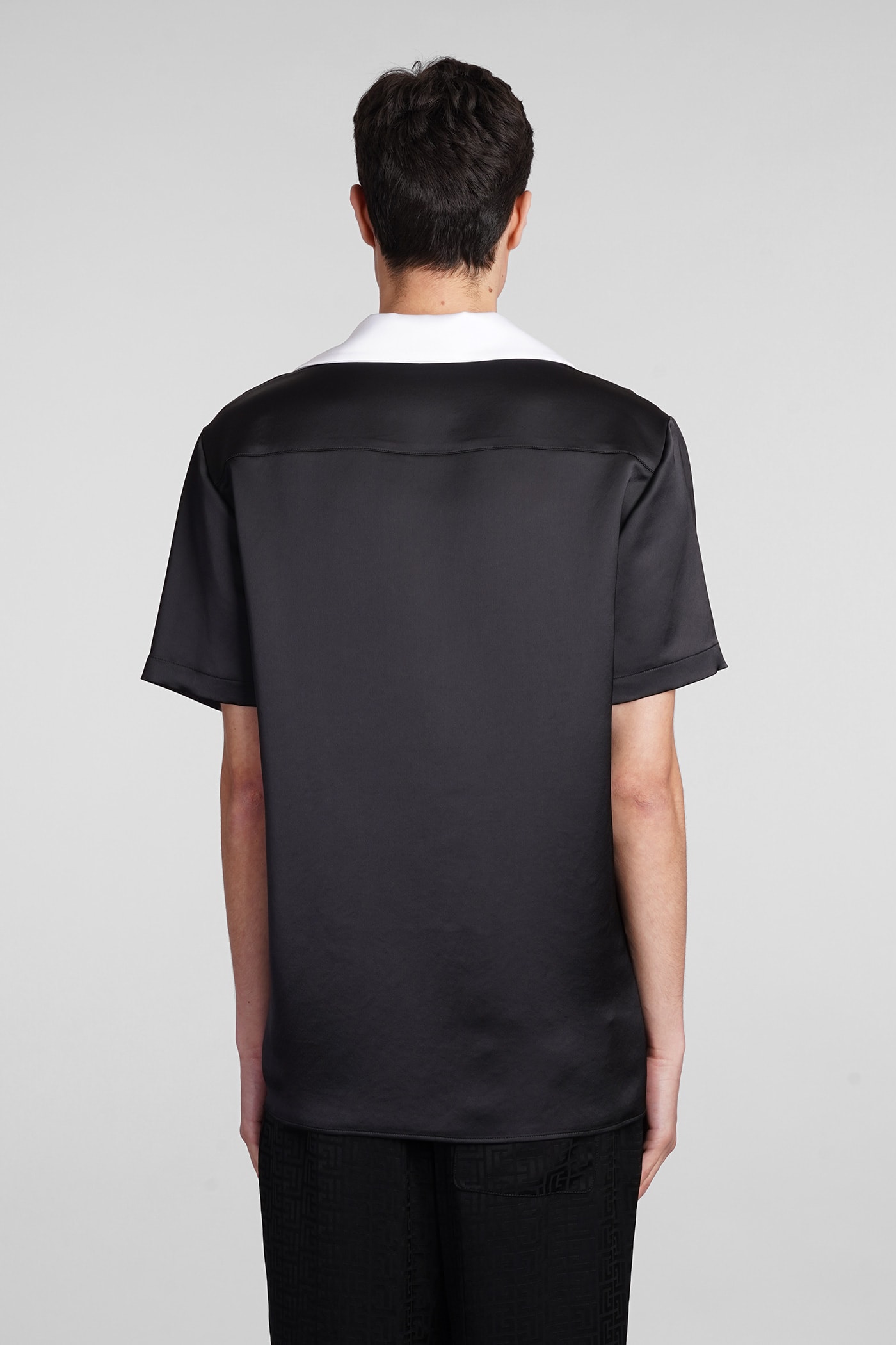 Shop Balmain Shirt In Black Polyester