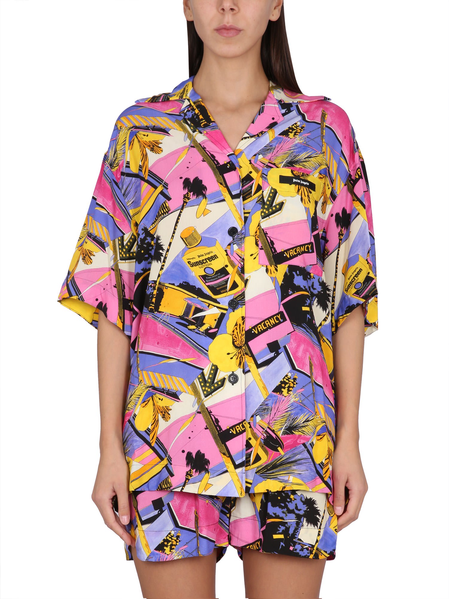 Palm Angels Miami Mix Print Shirt In Multicolor