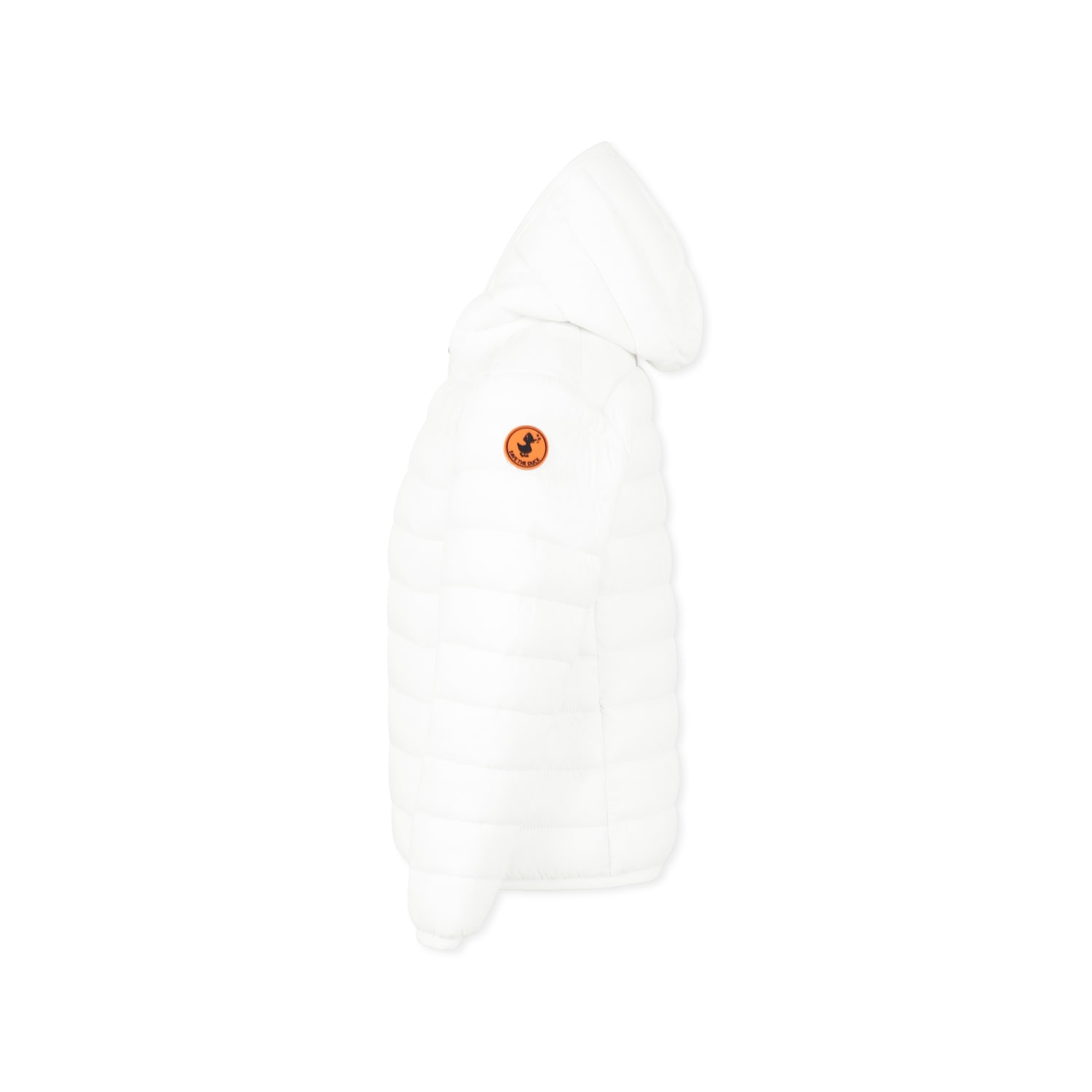 Save The Duck White Down Jacket For Girl With Logo In White
