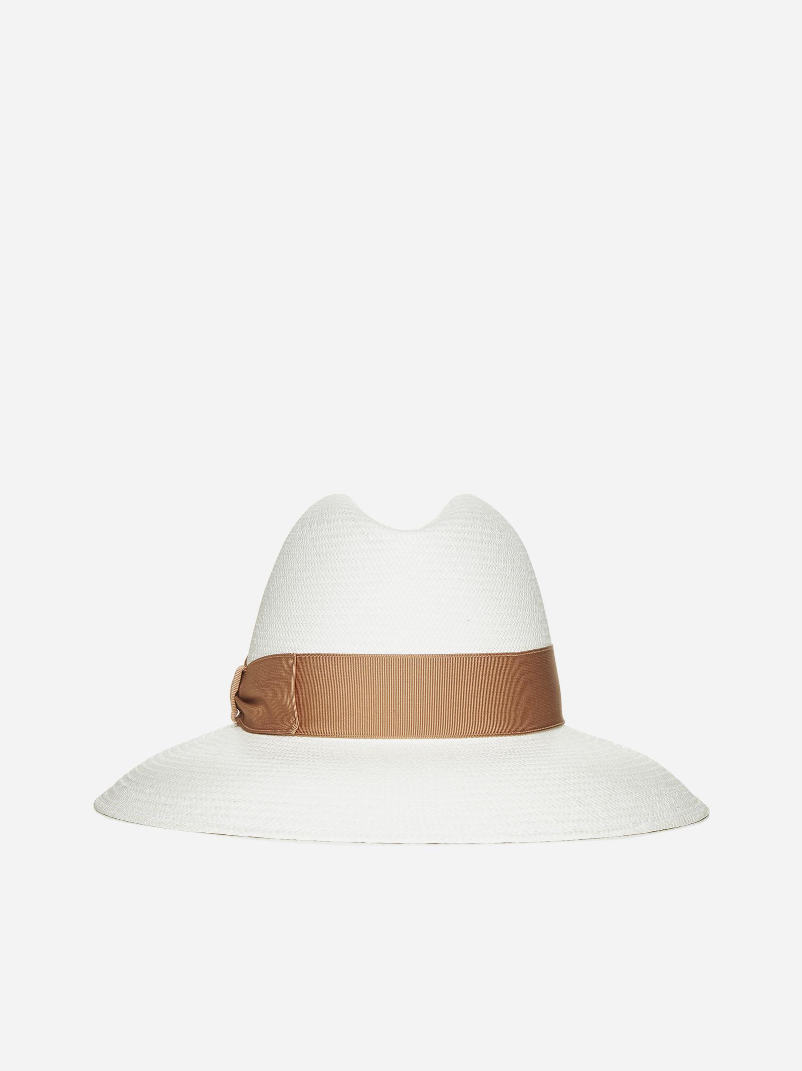 Shop Borsalino Caludette Large Brim Panama Hat In Beige