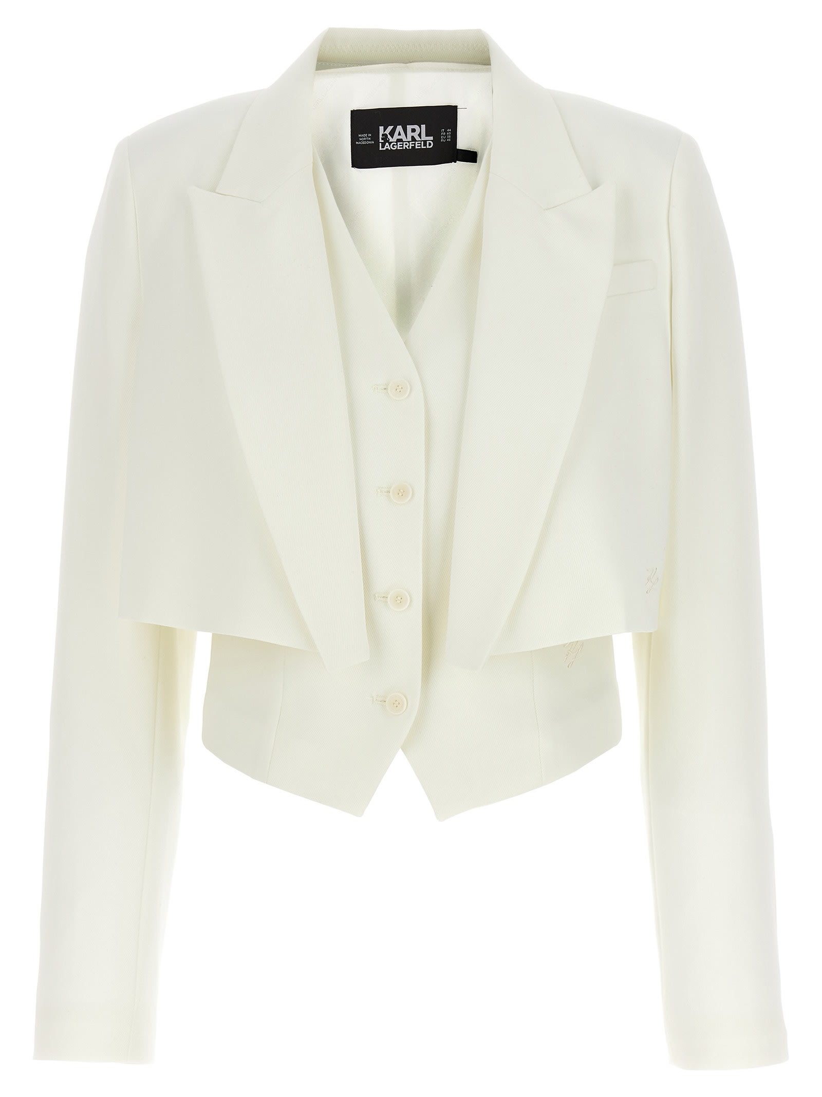 Shop Karl Lagerfeld Huns Pick Blazer In White