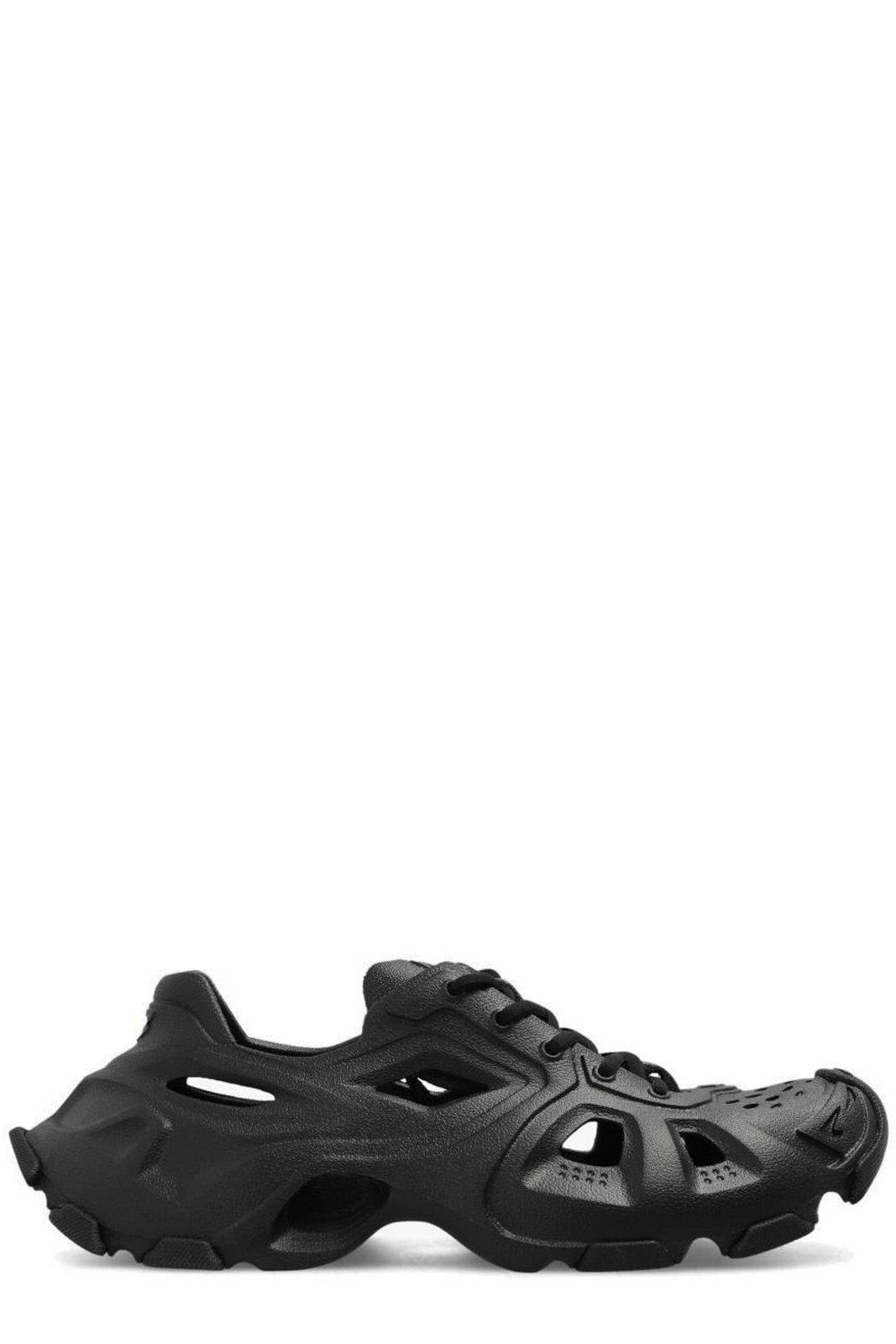 Shop Balenciaga Hd Laced Cut-out Sneakers In Black