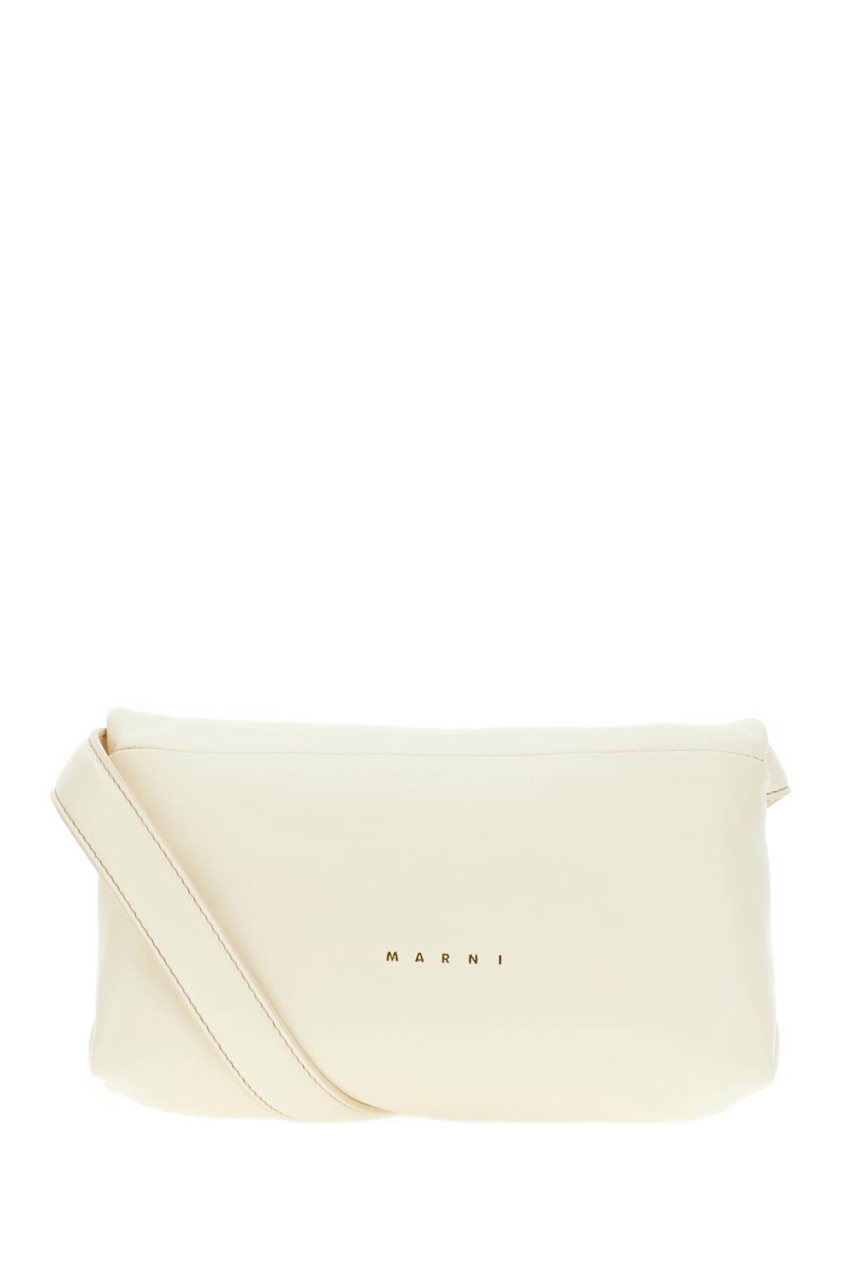 Shop Marni Ivory Leather Prisma Crossbody Bag In 00w06