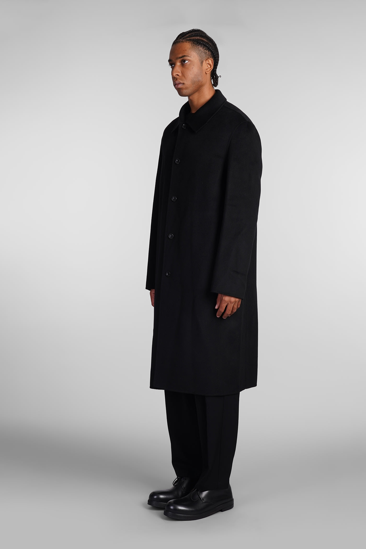 Shop Attachment Coat In Black Wool