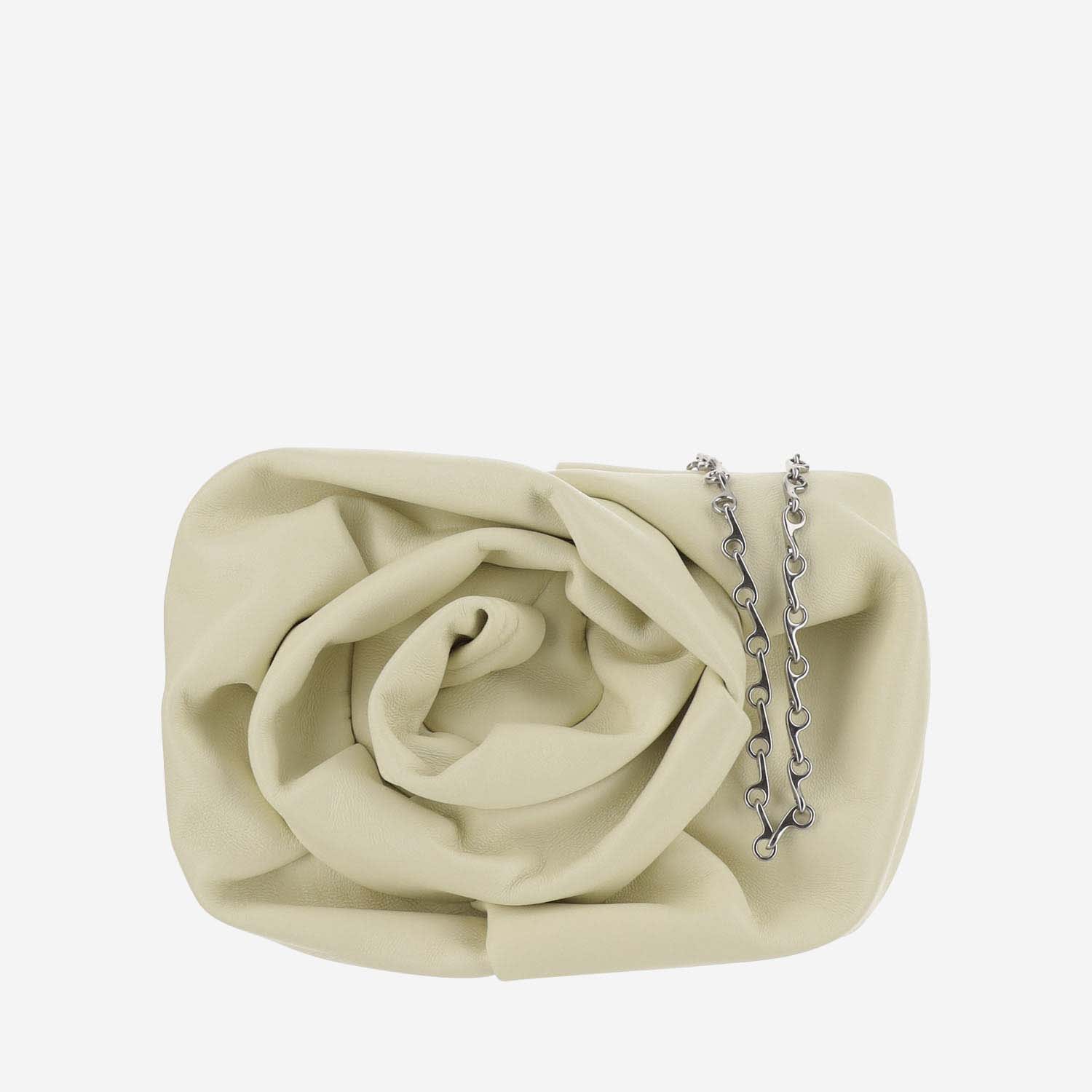 Burberry Rose Clutch Bag With Chain In Ivory