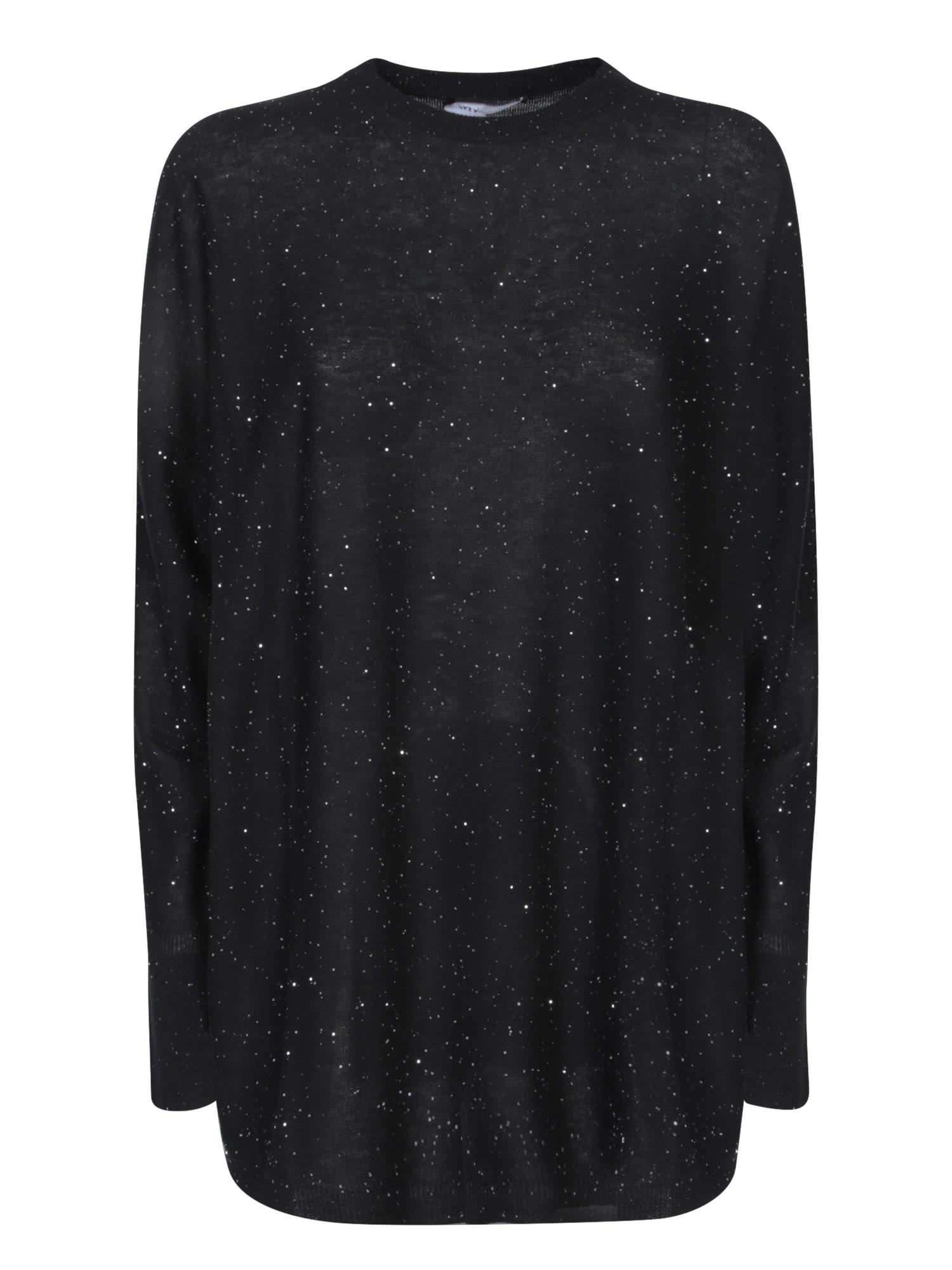 Fabiana Filippi Black Wool Sweater With Sequins In Black