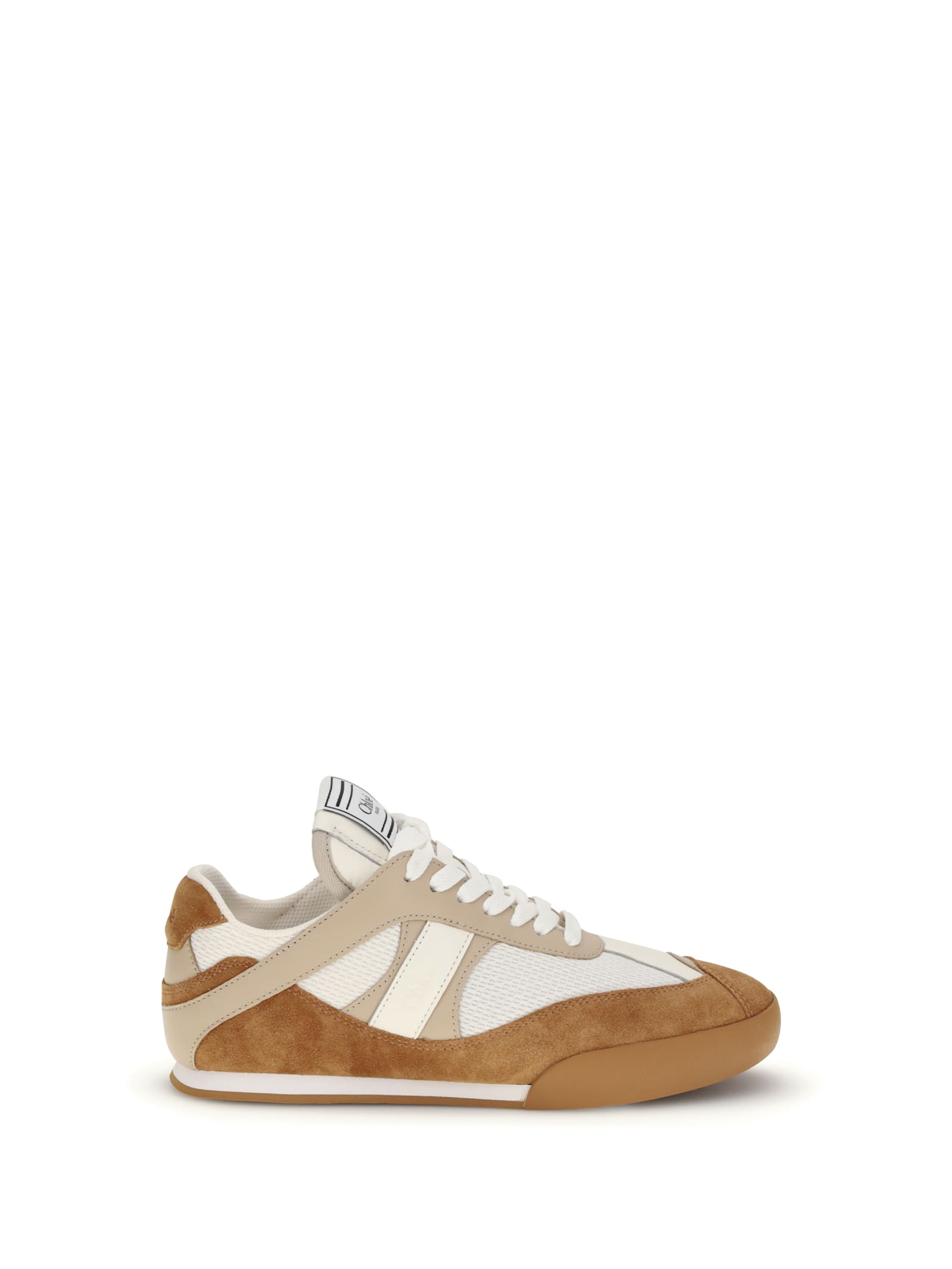 Chloé Lace-up Footwear Featuring Contrast Panels In White