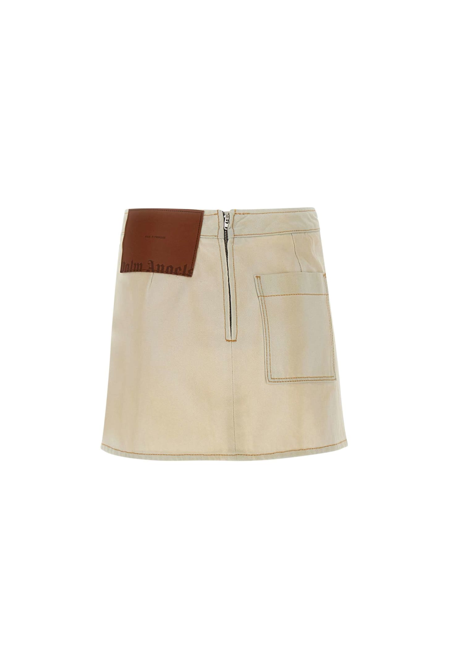 PALM ANGELS BULL DENIM MINI SKIRT 