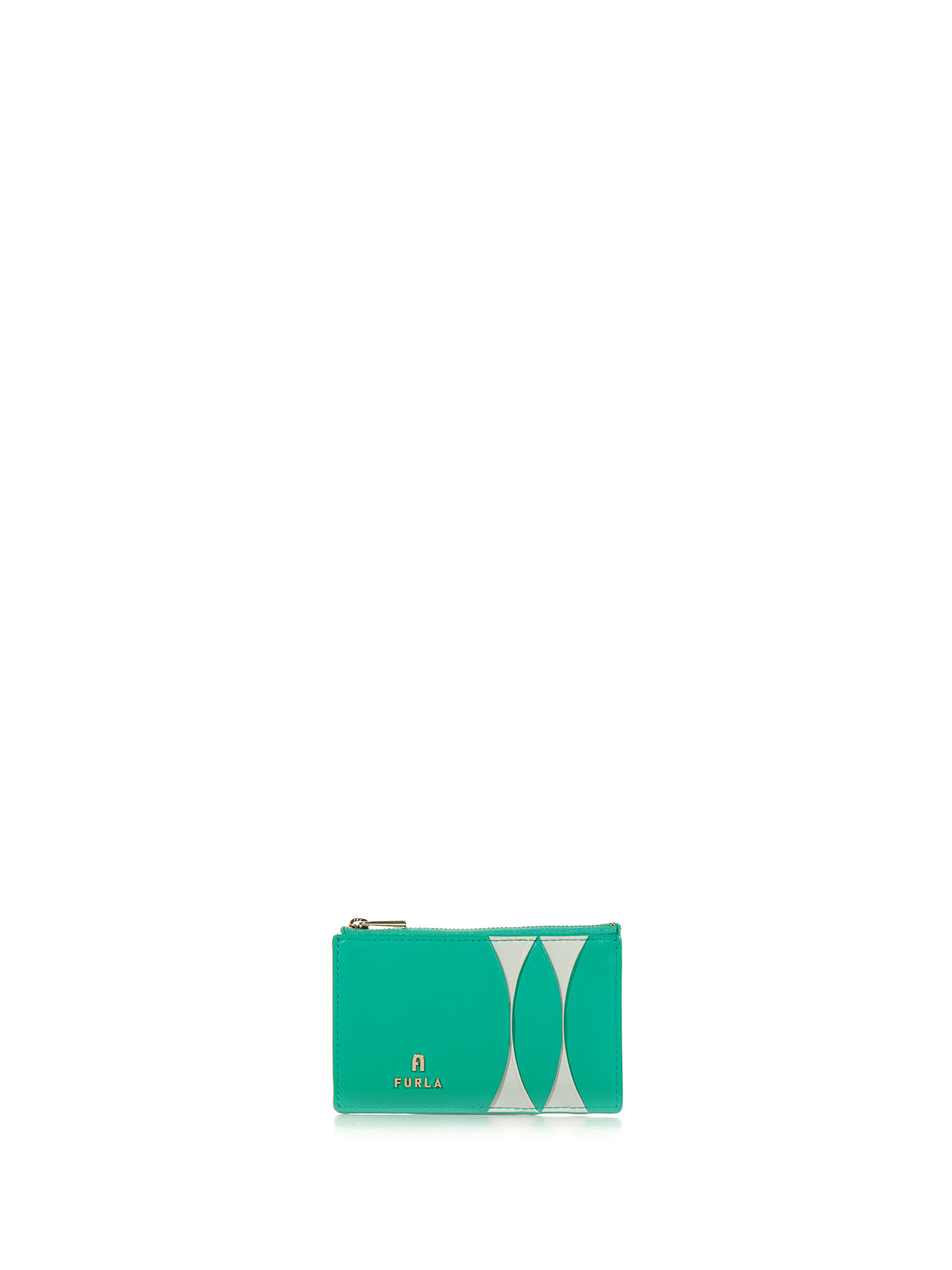 Furla Green Luna Card Holder With Logo