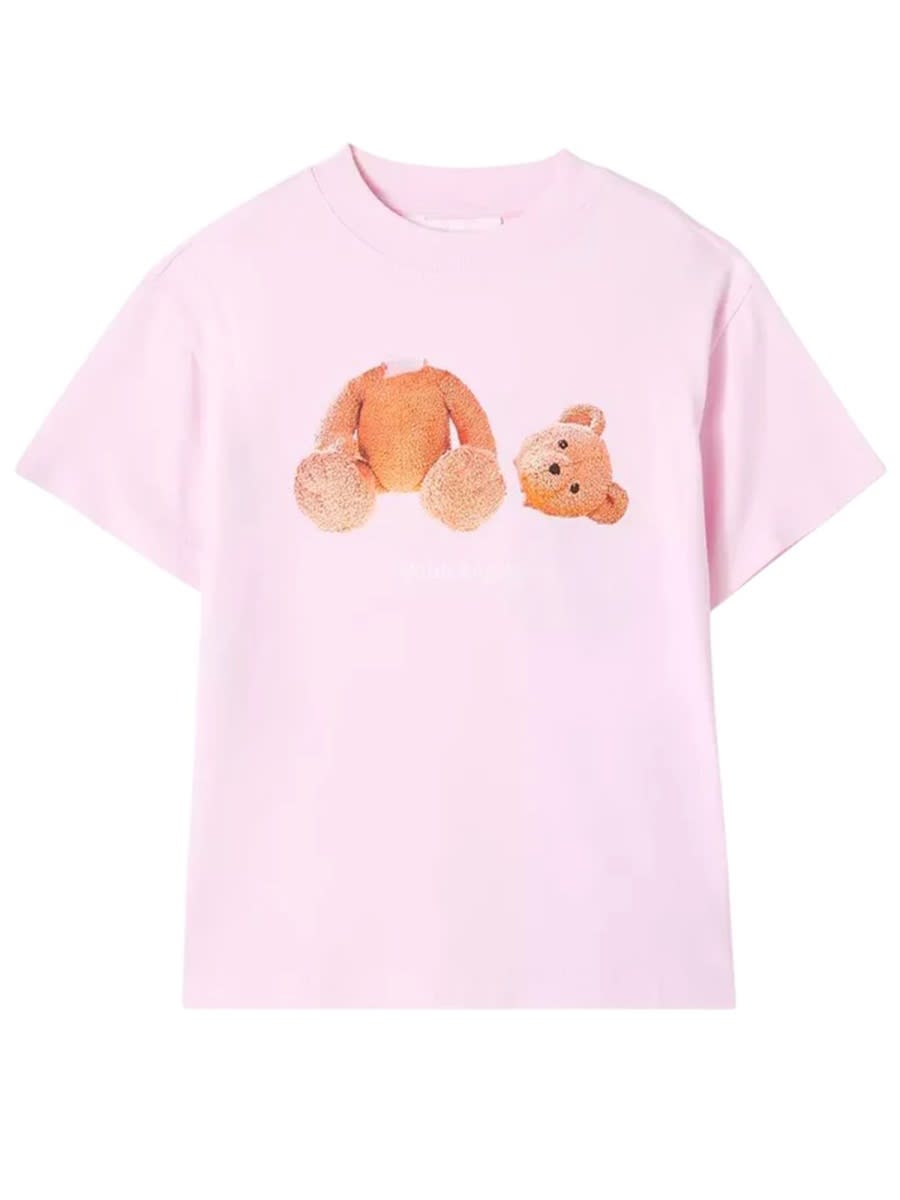 Palm Angels Pa Spray Bear Reg Tee S/s In Pink