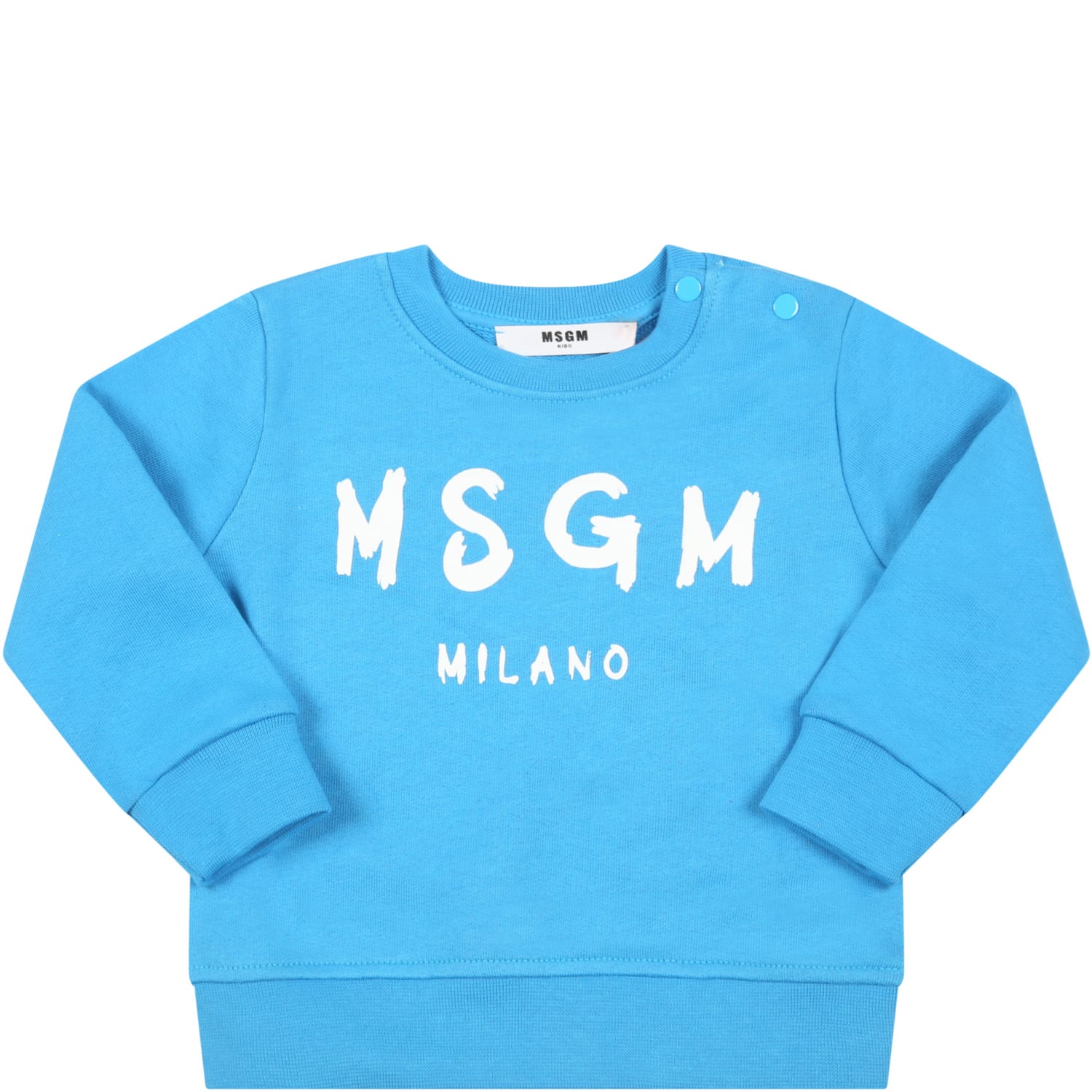 MSGM Light-blue Sweatshirt For Babykids With White Logo