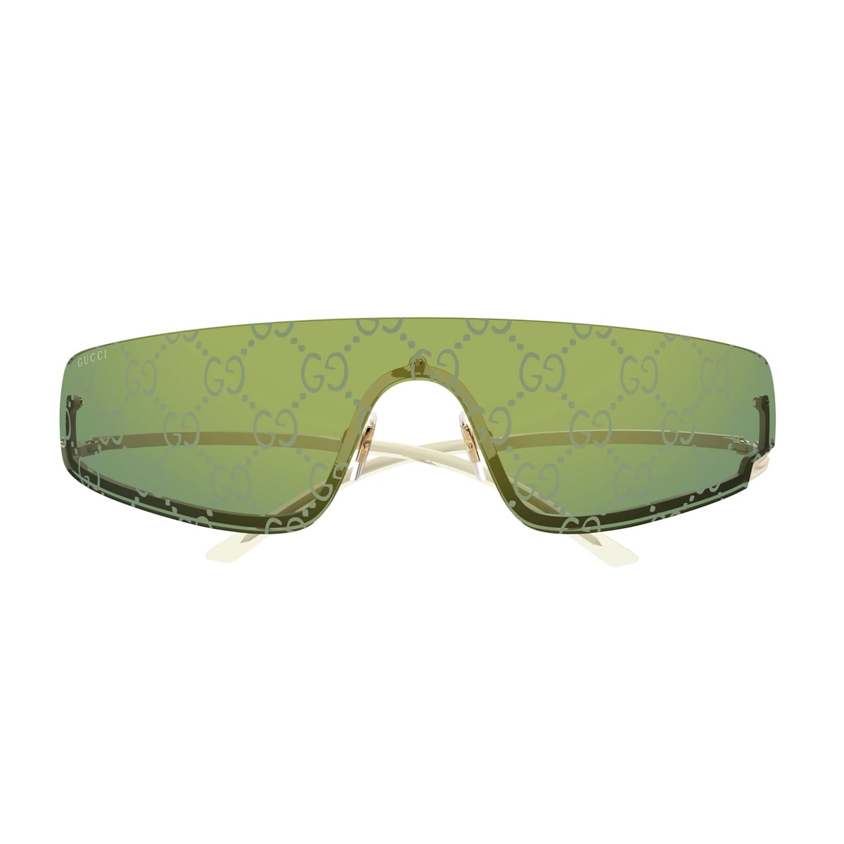 Shop Gucci Gg1561s Linea Fashion 003 Ivory Green Sunglasses In Avorio