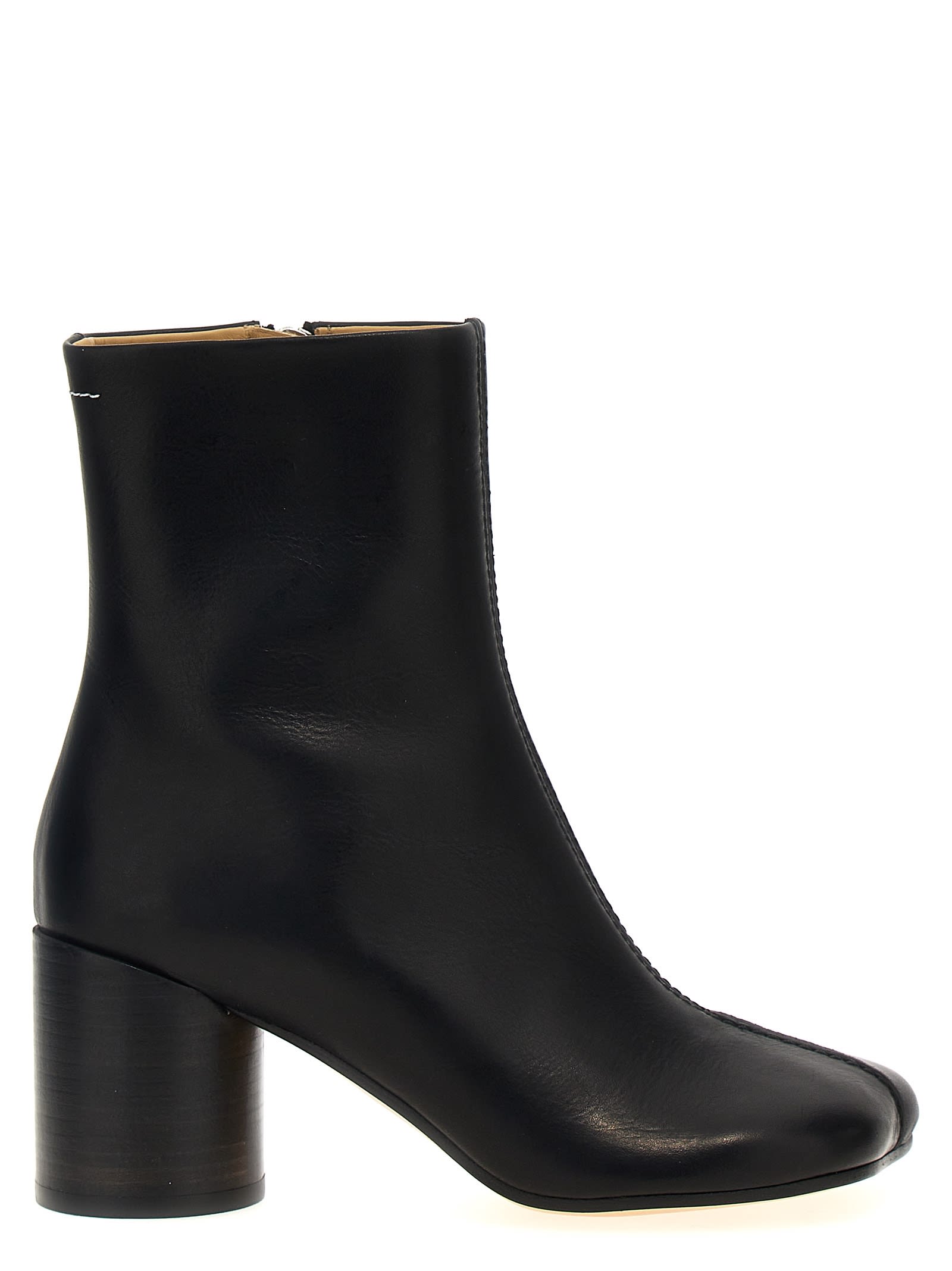 Stitch-out Leather Ankle Boots